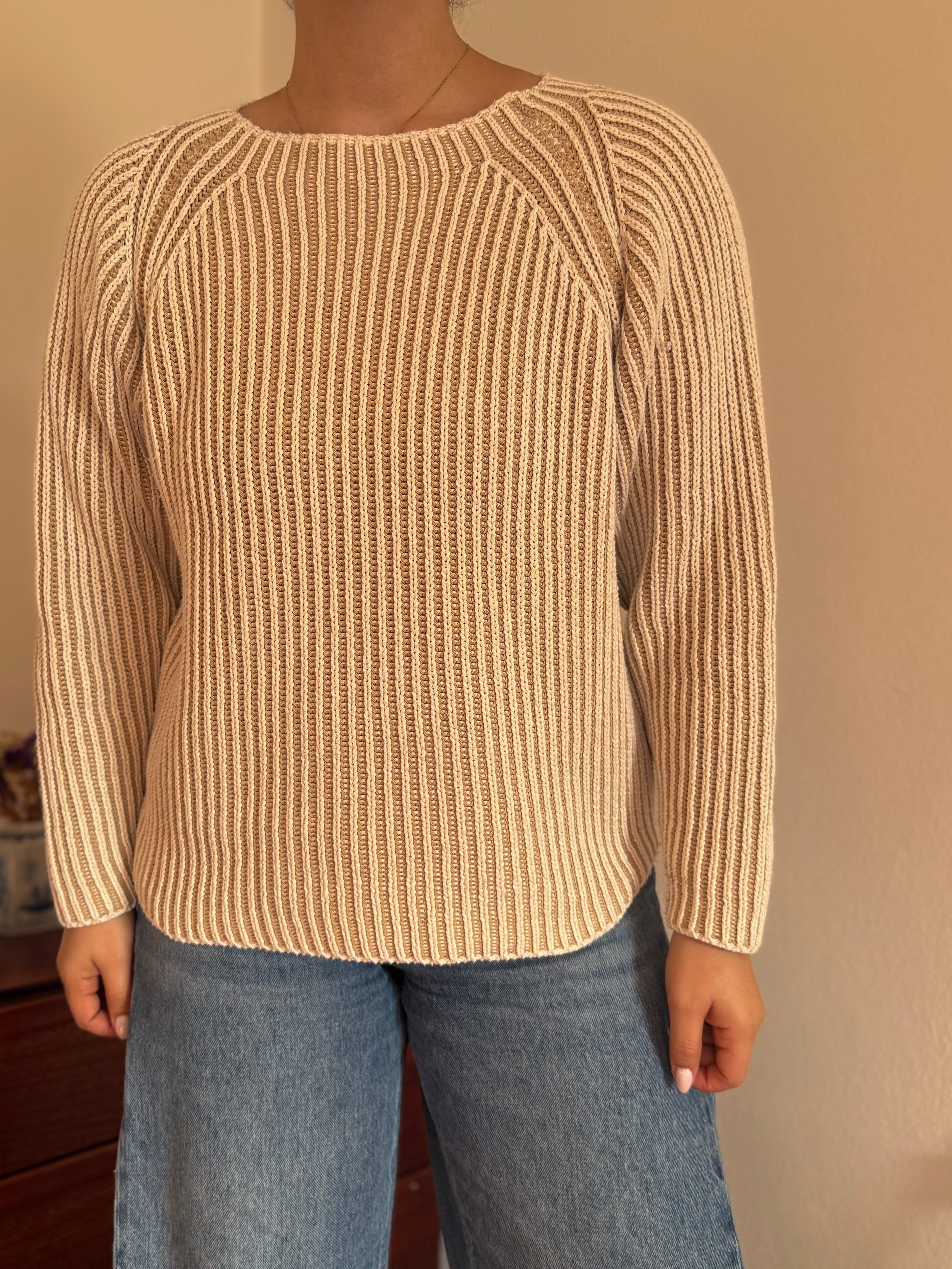 Vintage Round Neck Sweater Made in Italy 50% Cotton