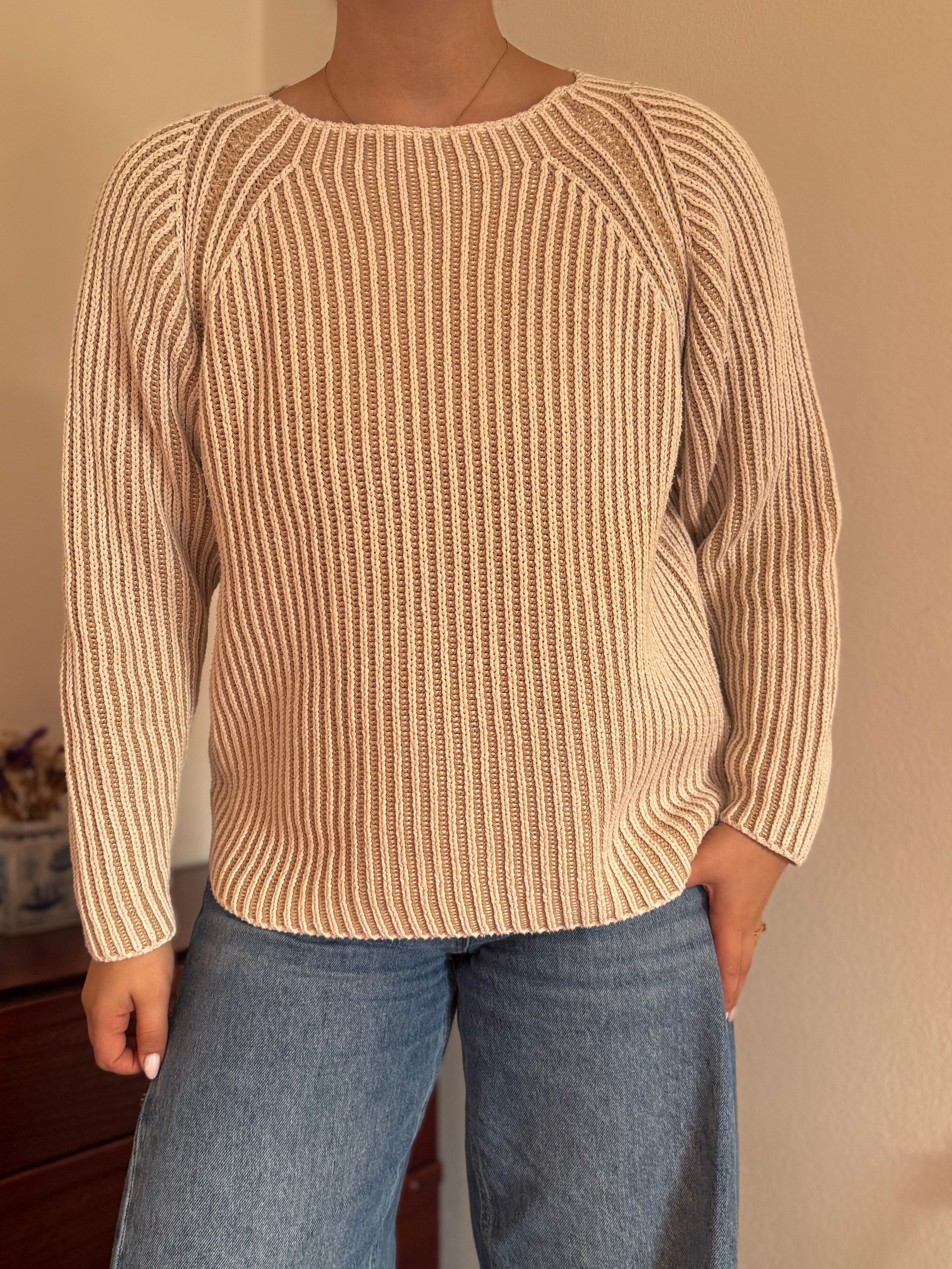 Vintage Round Neck Sweater Made in Italy 50% Cotton