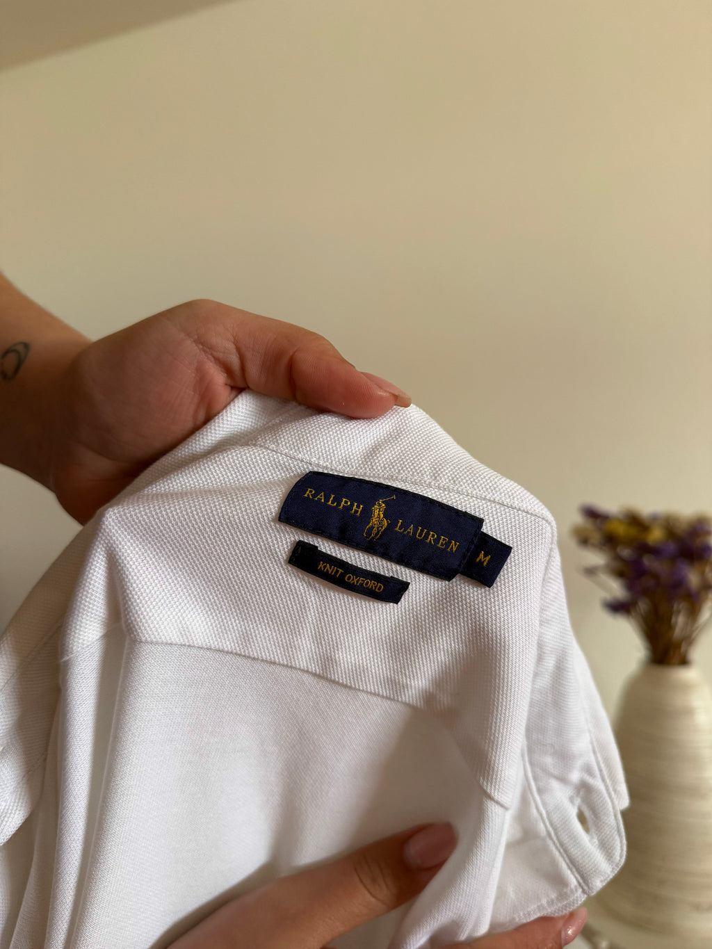 Ralph Lauren Shirt Plain White 100% Cotton