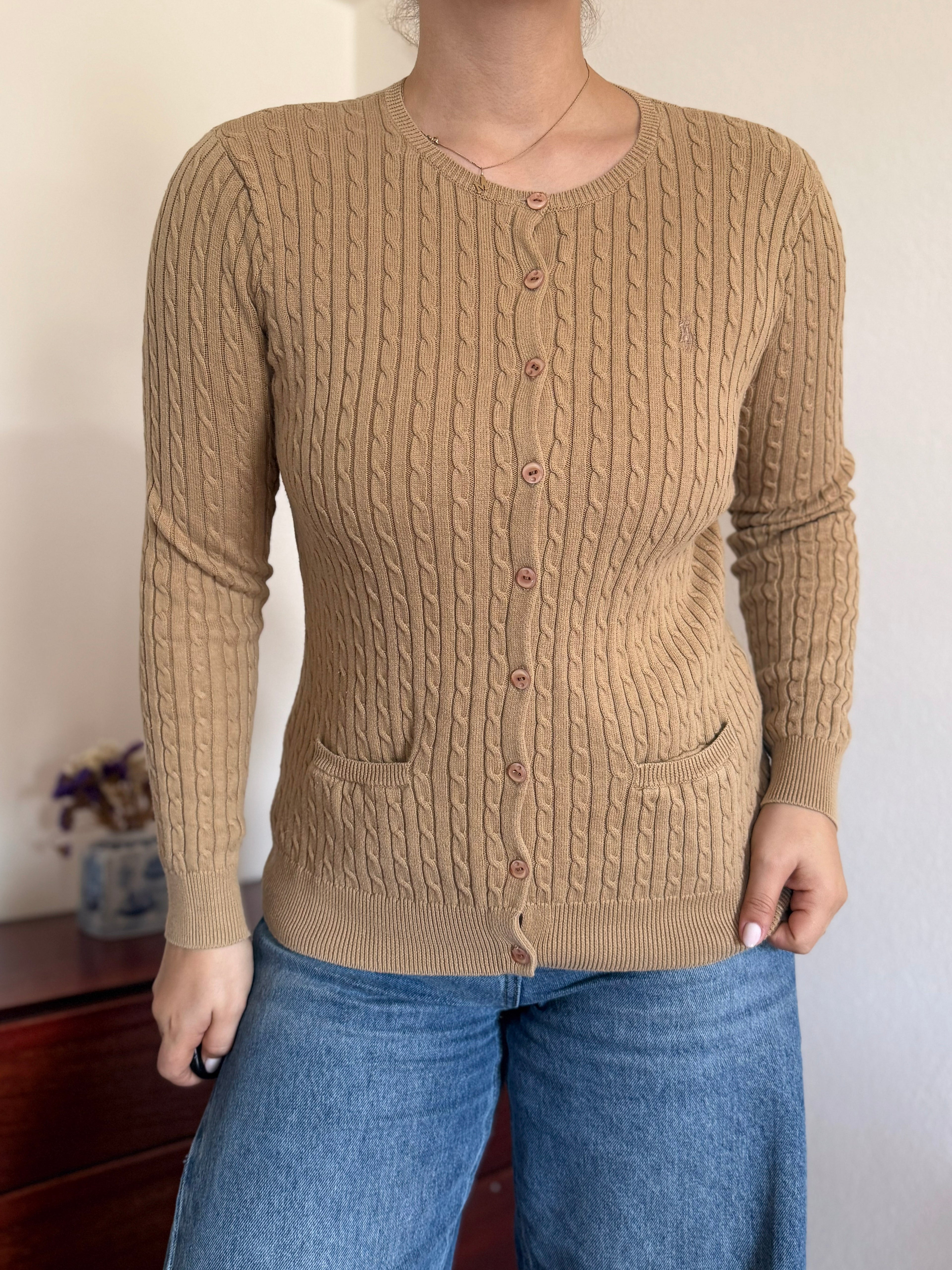 Ralph Lauren Cable Knit Cardigan 100% Cotton