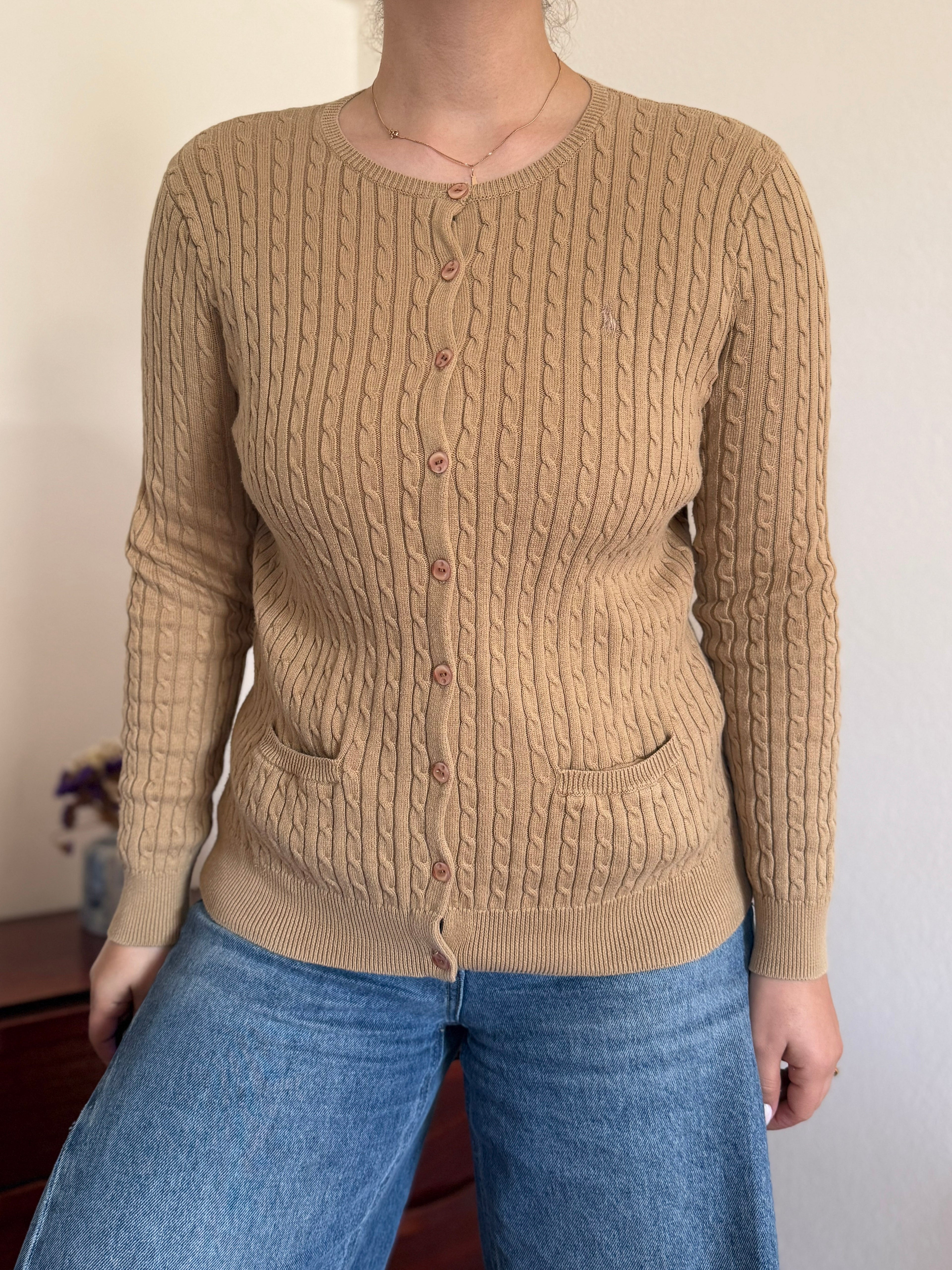 Ralph Lauren Cable Knit Cardigan 100% Cotton