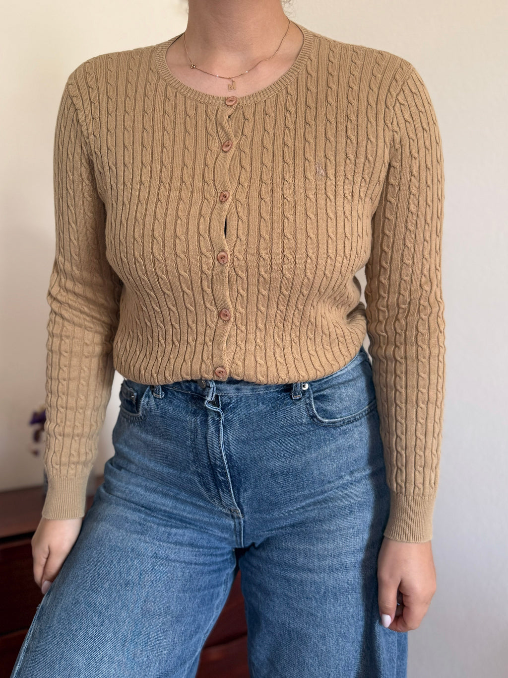 Ralph Lauren Cable Knit Cardigan 100% Cotton