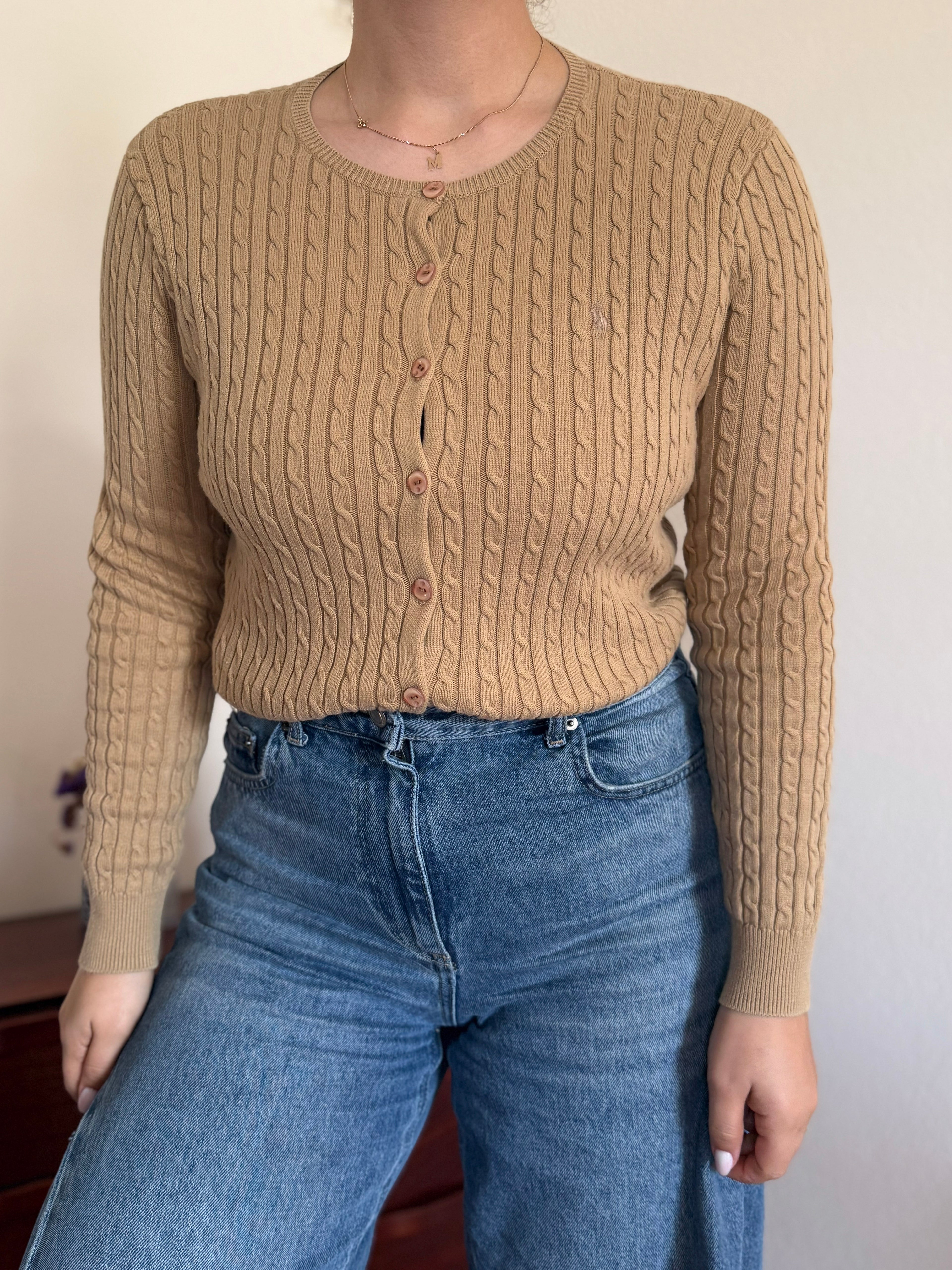 Ralph Lauren Cable Knit Cardigan 100% Cotton