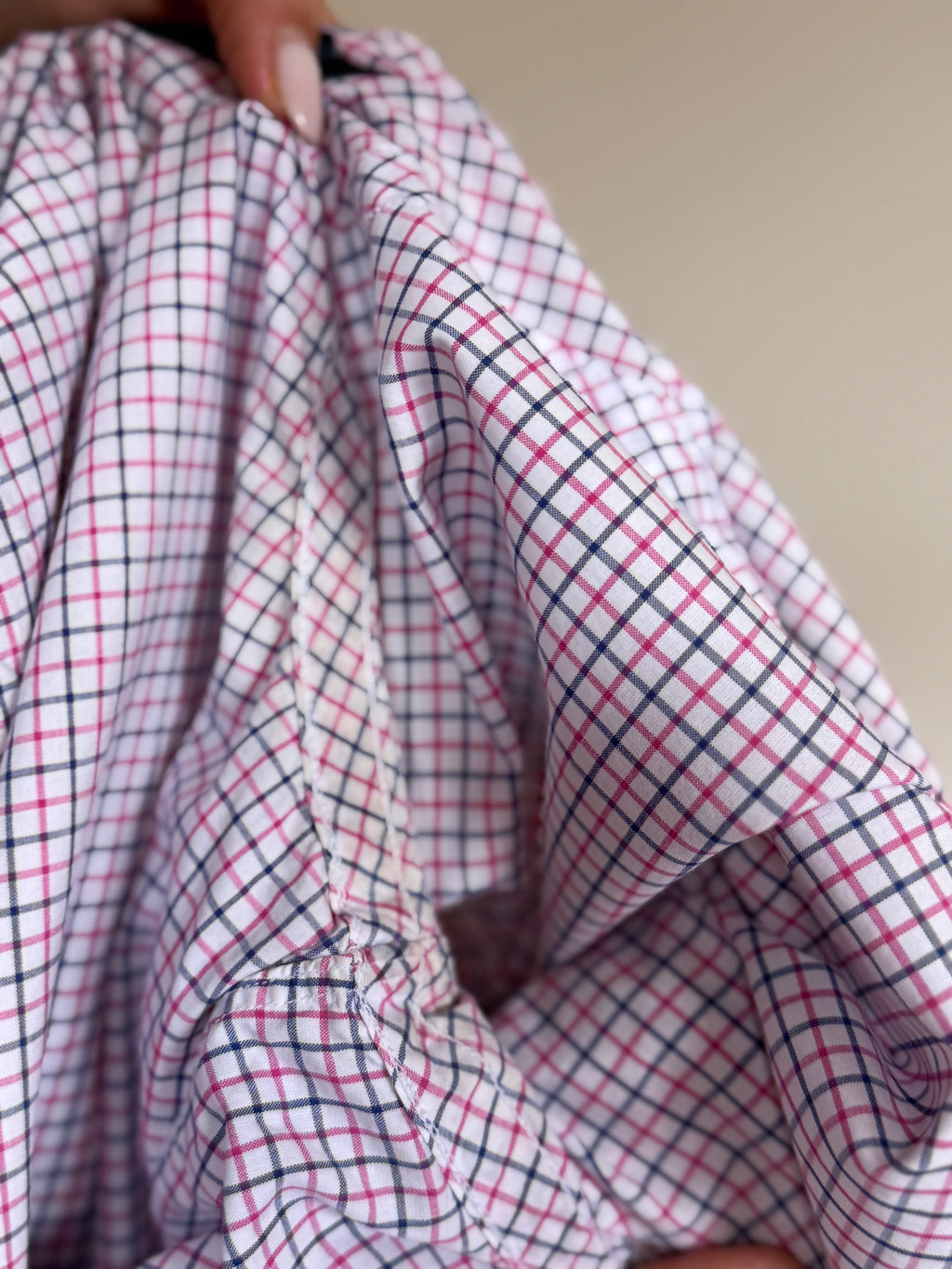 Ralph Lauren Shirt Custom Fit Plaid Pink Blue 100% Cotton