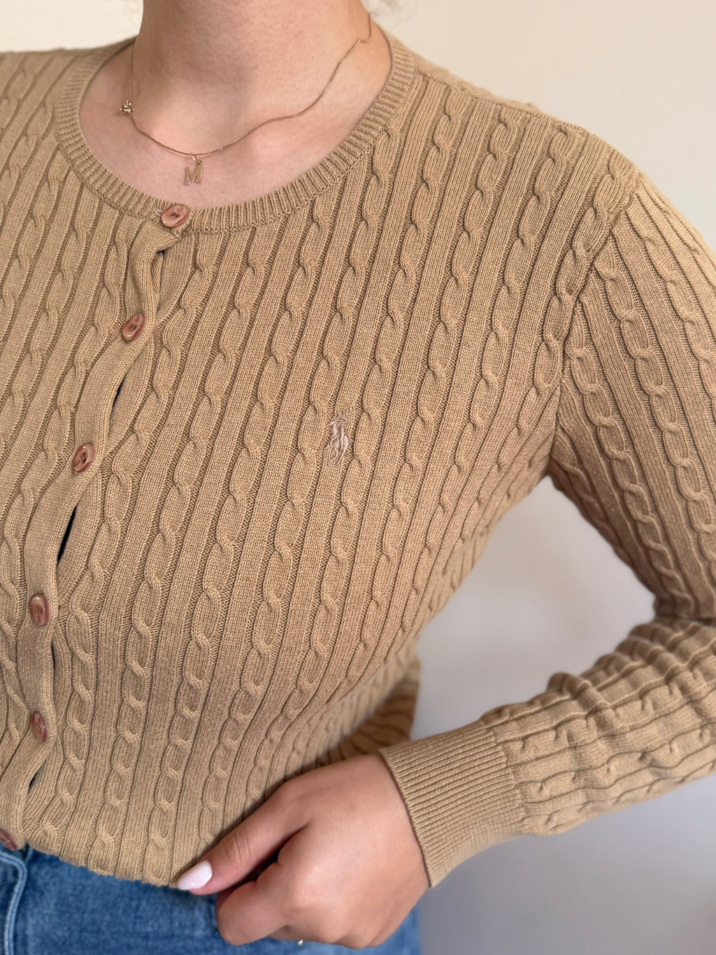 Ralph Lauren Cable Knit Cardigan 100% Cotton