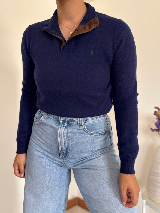 Ralph Lauren V-Neck Knit Sweater 100% Wool