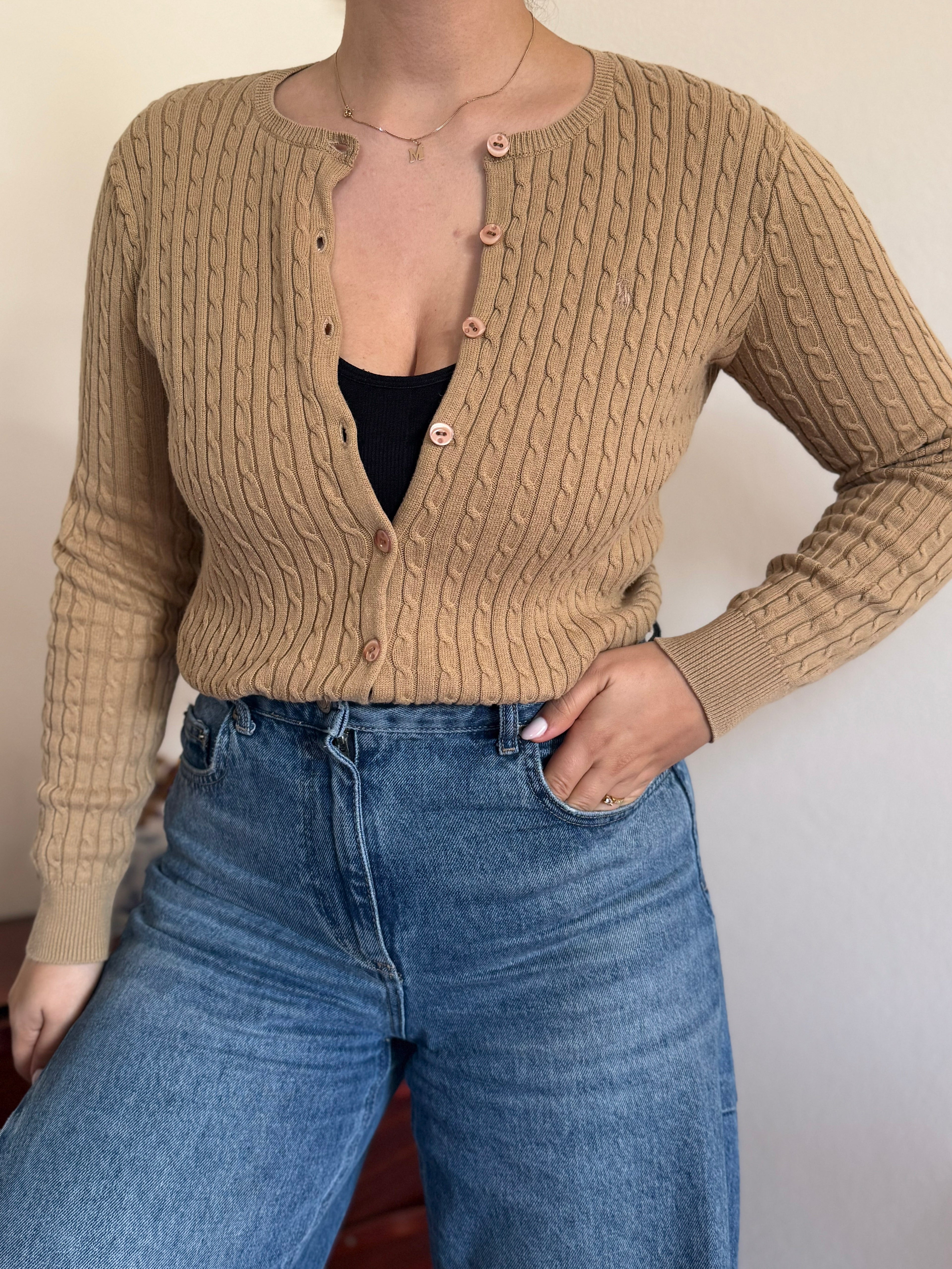 Ralph Lauren Cable Knit Cardigan 100% Cotton