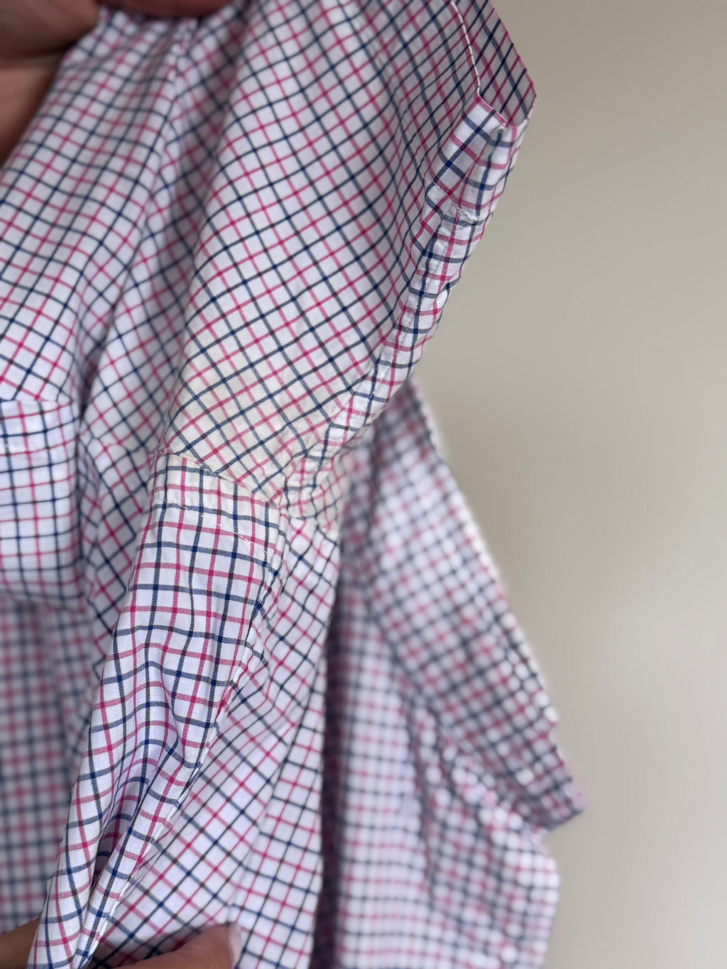Ralph Lauren Shirt Custom Fit Plaid Pink Blue 100% Cotton