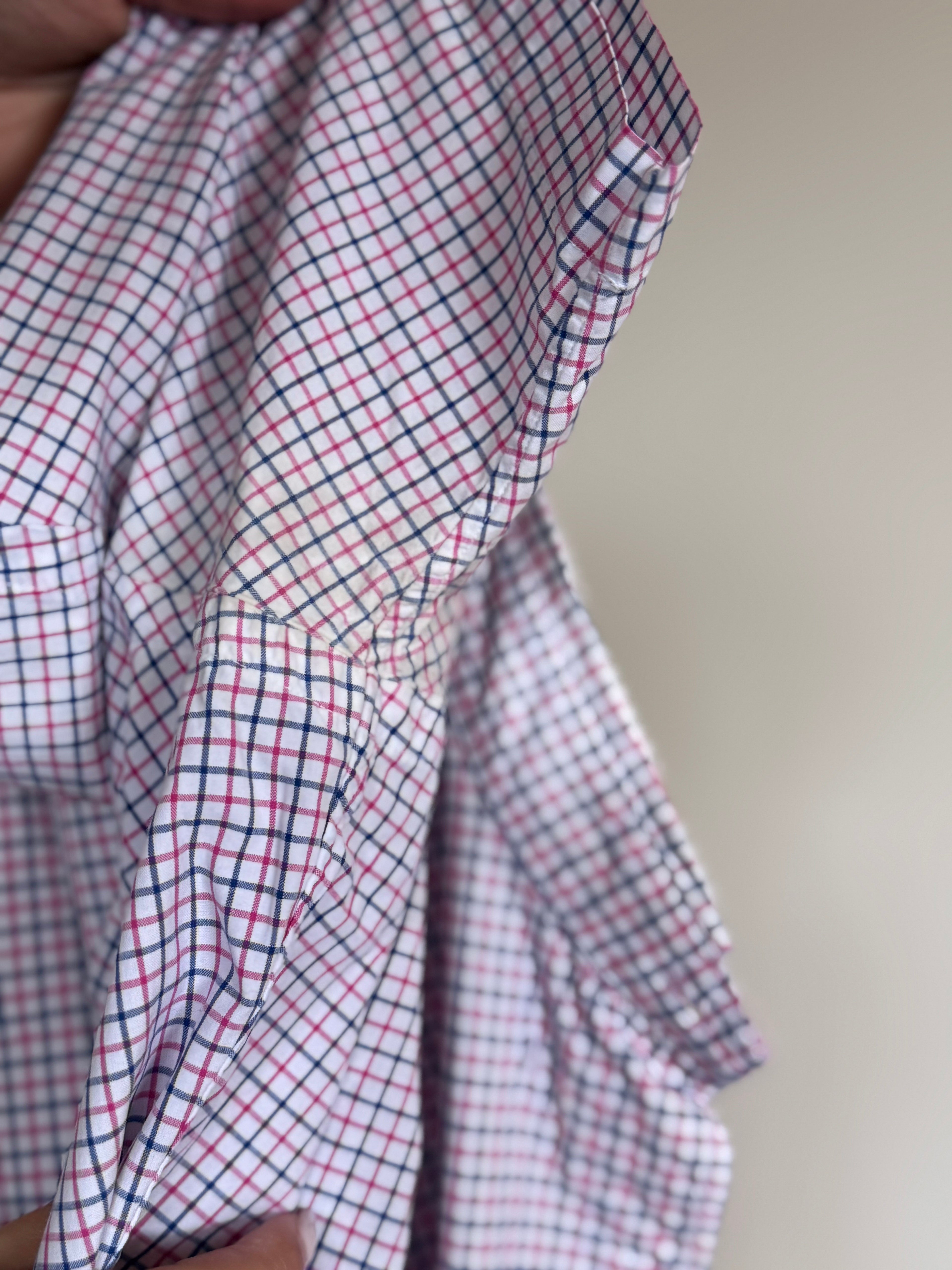 Ralph Lauren Shirt Custom Fit Plaid Pink Blue 100% Cotton