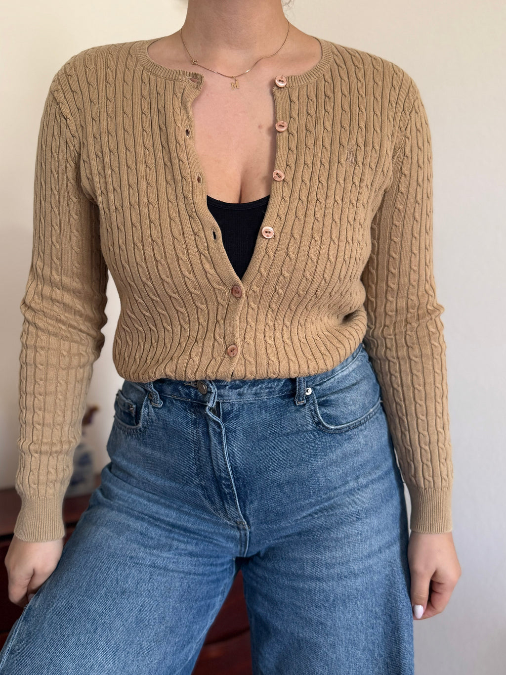 Ralph Lauren Cable Knit Cardigan 100% Cotton