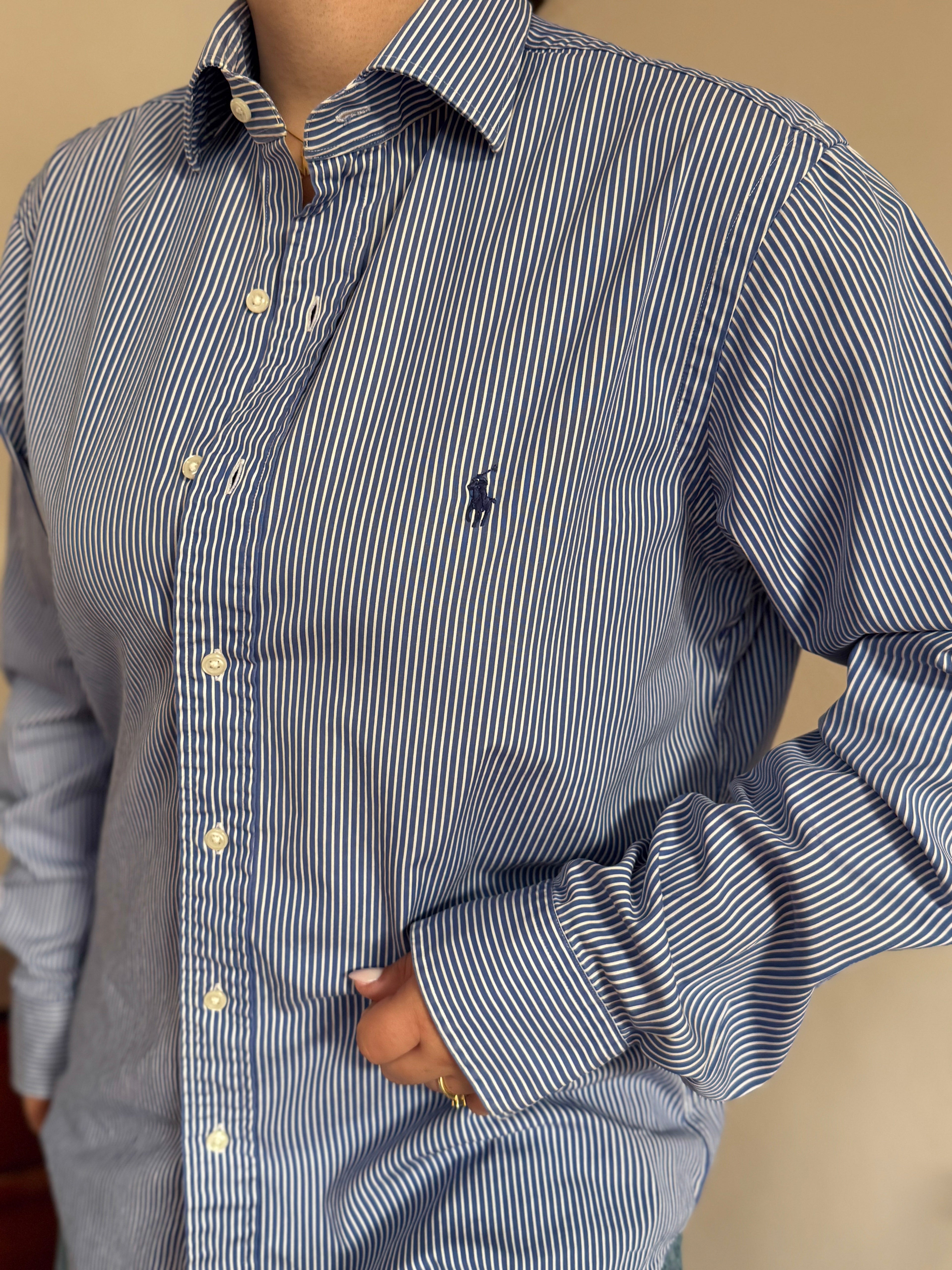 Polo Ralph Lauren Blue Striped Shirt 100% Cotton