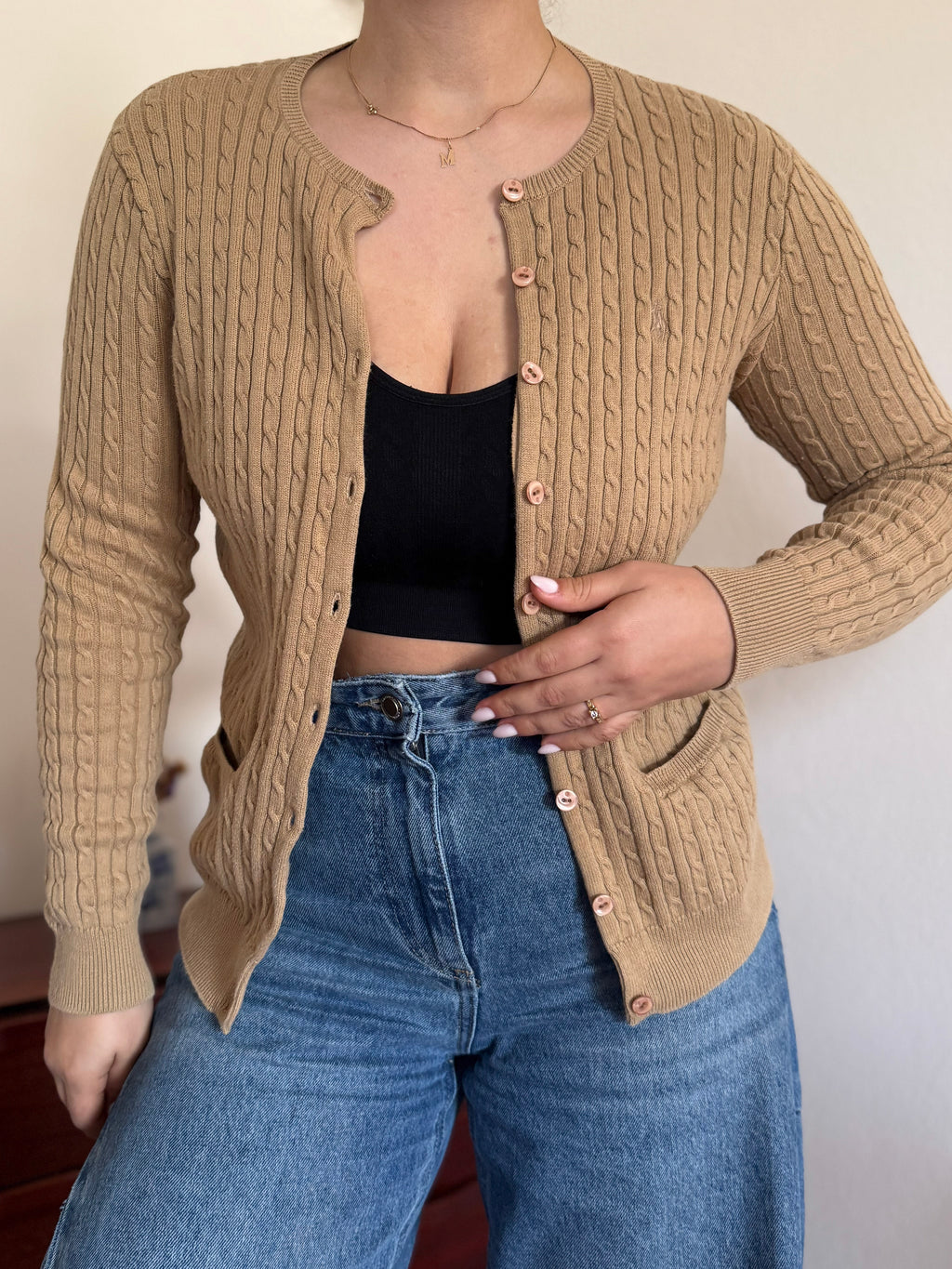 Ralph Lauren Cable Knit Cardigan 100% Cotton