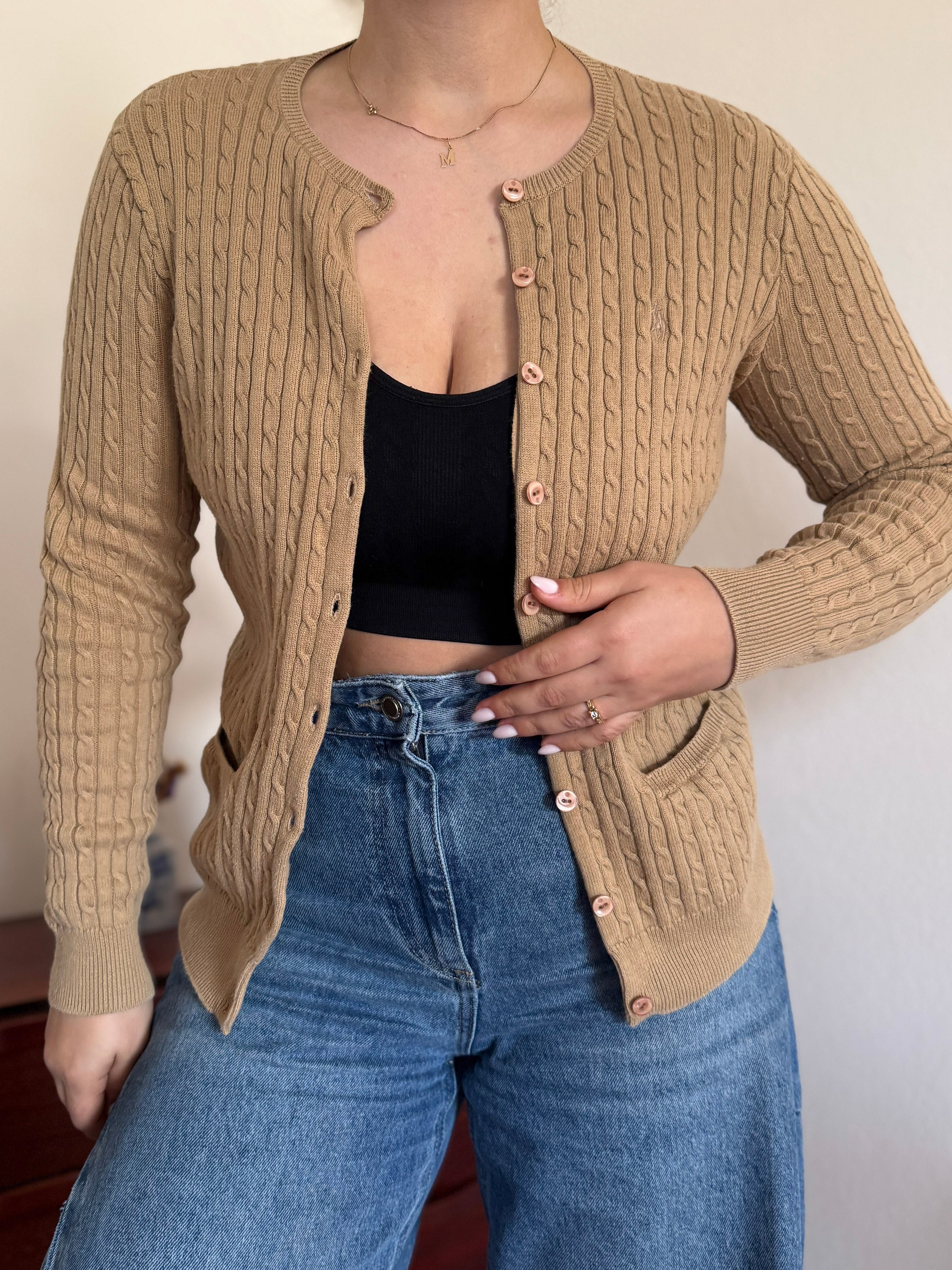 Ralph Lauren Cable Knit Cardigan 100% Cotton