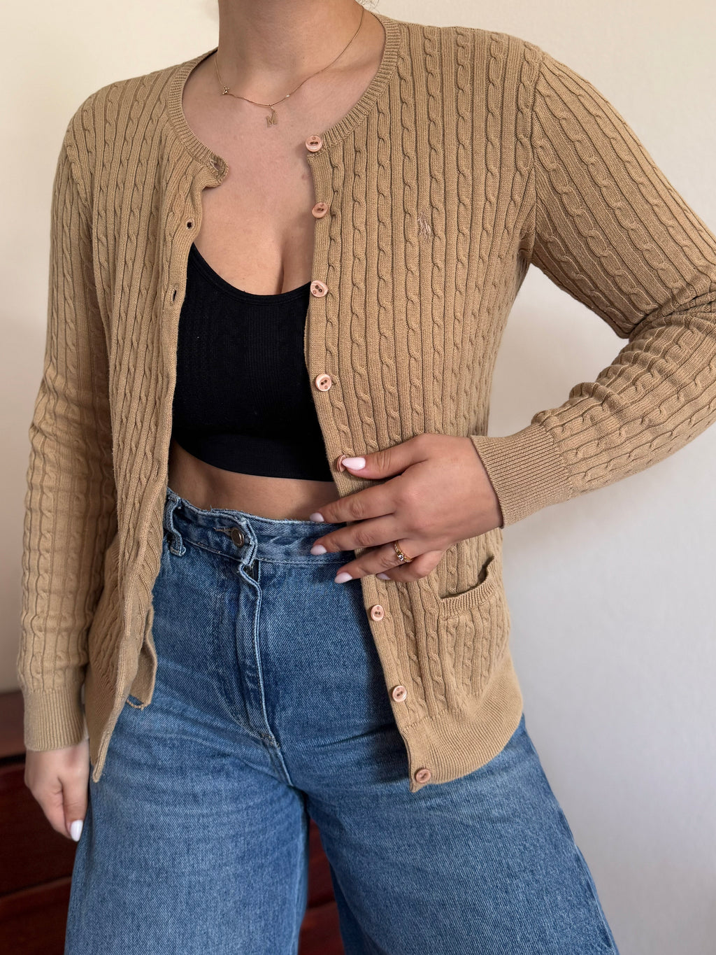 Ralph Lauren Cable Knit Cardigan 100% Cotton