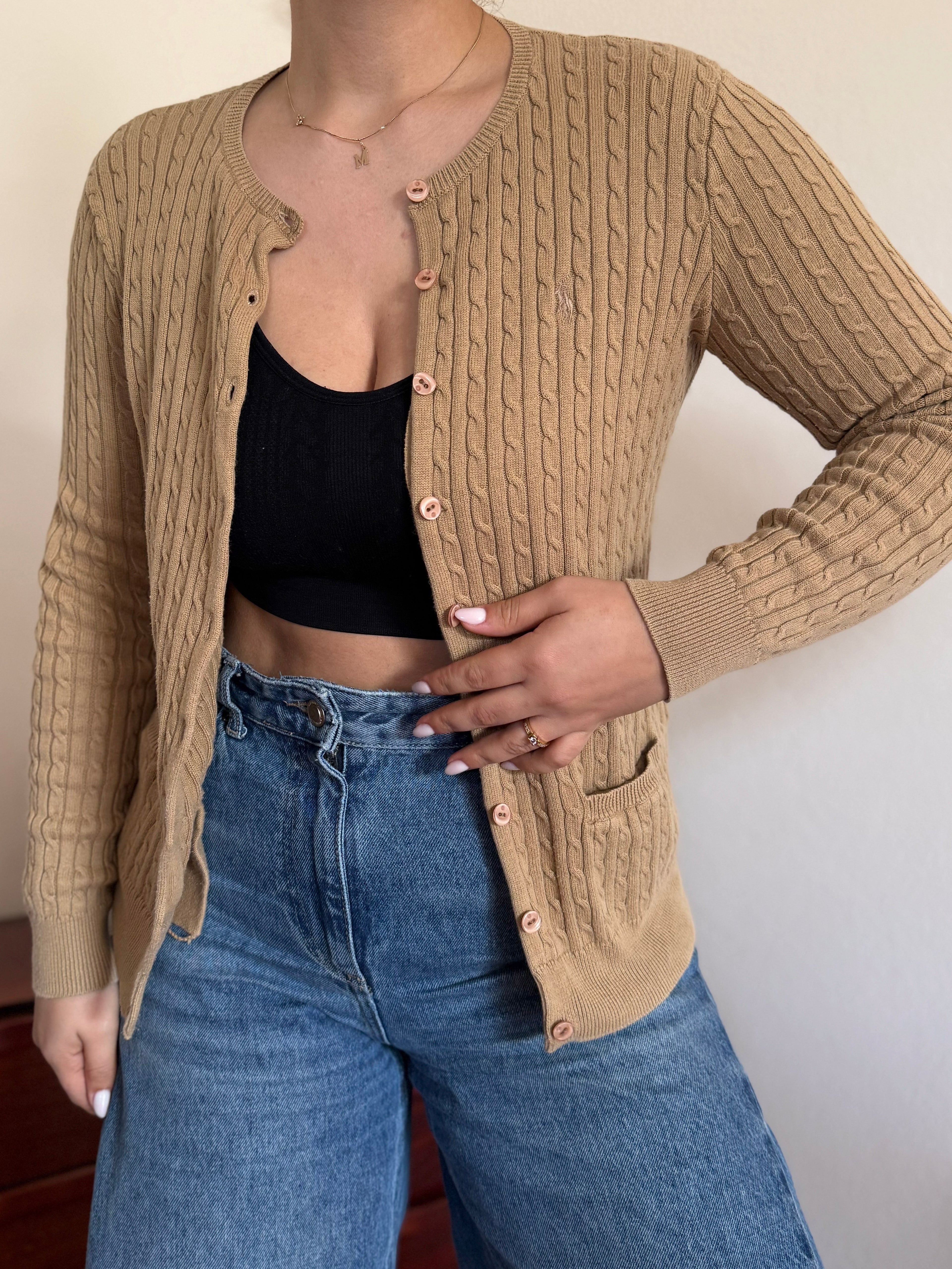 Ralph Lauren Cable Knit Cardigan 100% Cotton