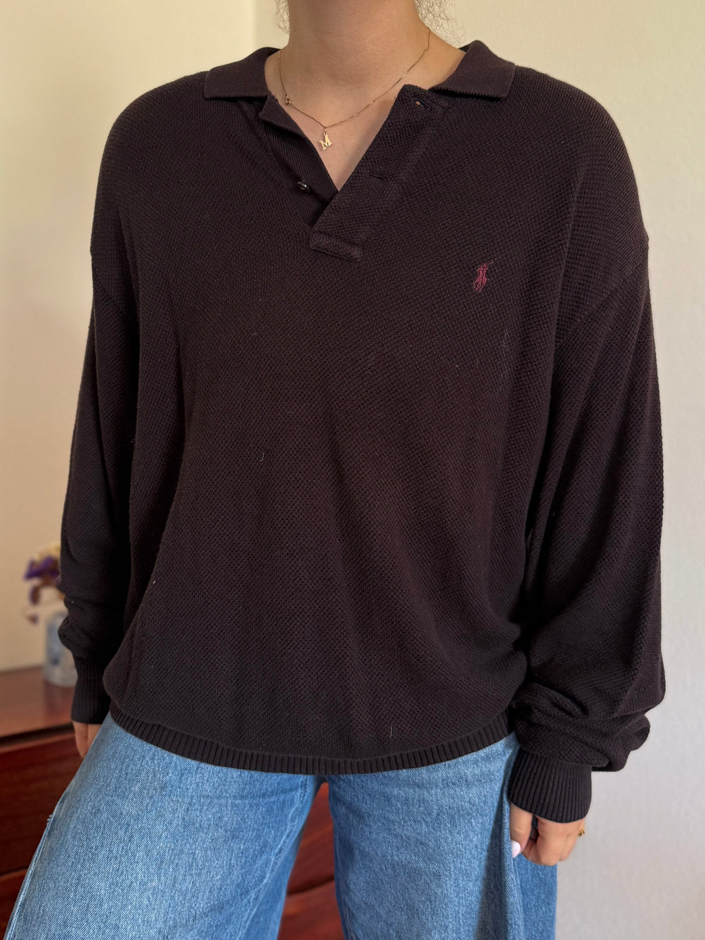 Polo Ralph Lauren V-Neck Polo Sweater 100% Cotton