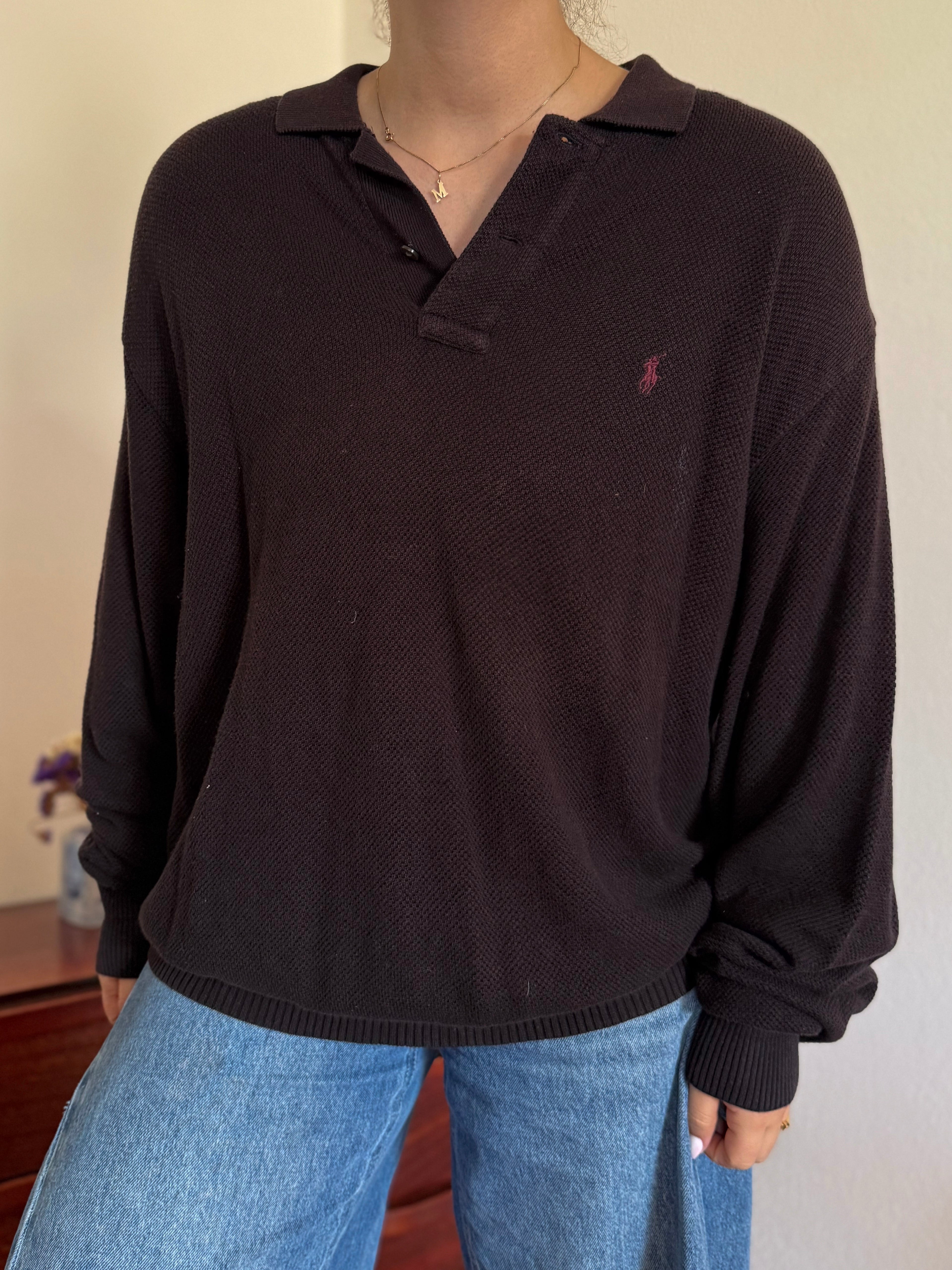 Polo Ralph Lauren V-Neck Polo Sweater 100% Cotton