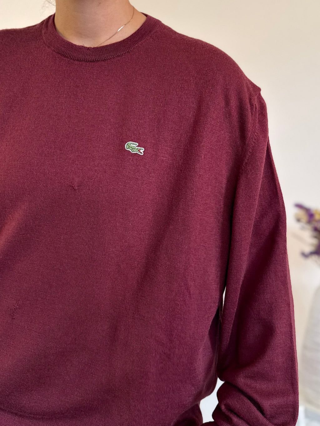 Lacoste Round Neck Sweater 100% Lã