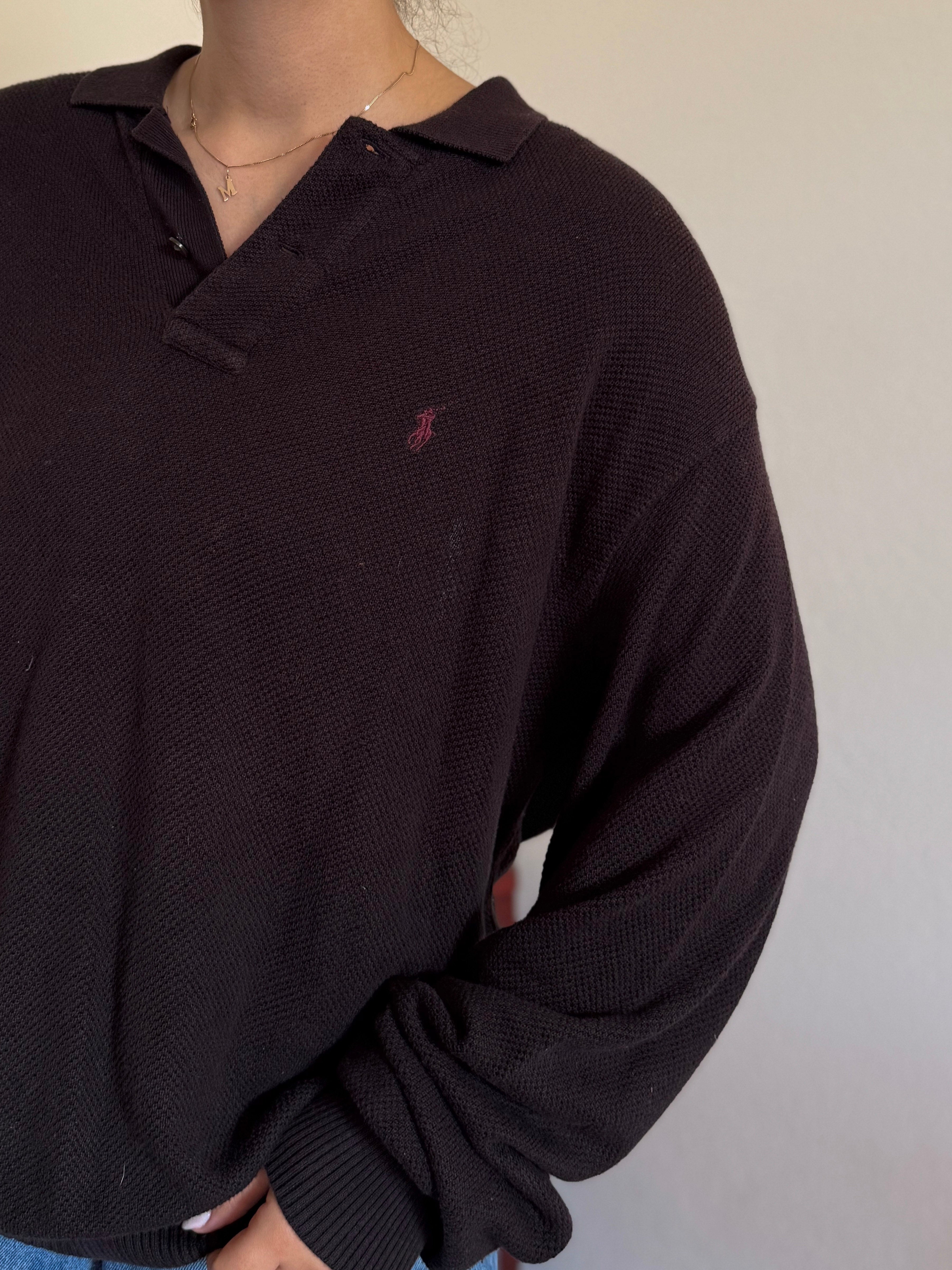 Polo Ralph Lauren V-Neck Polo Sweater 100% Cotton