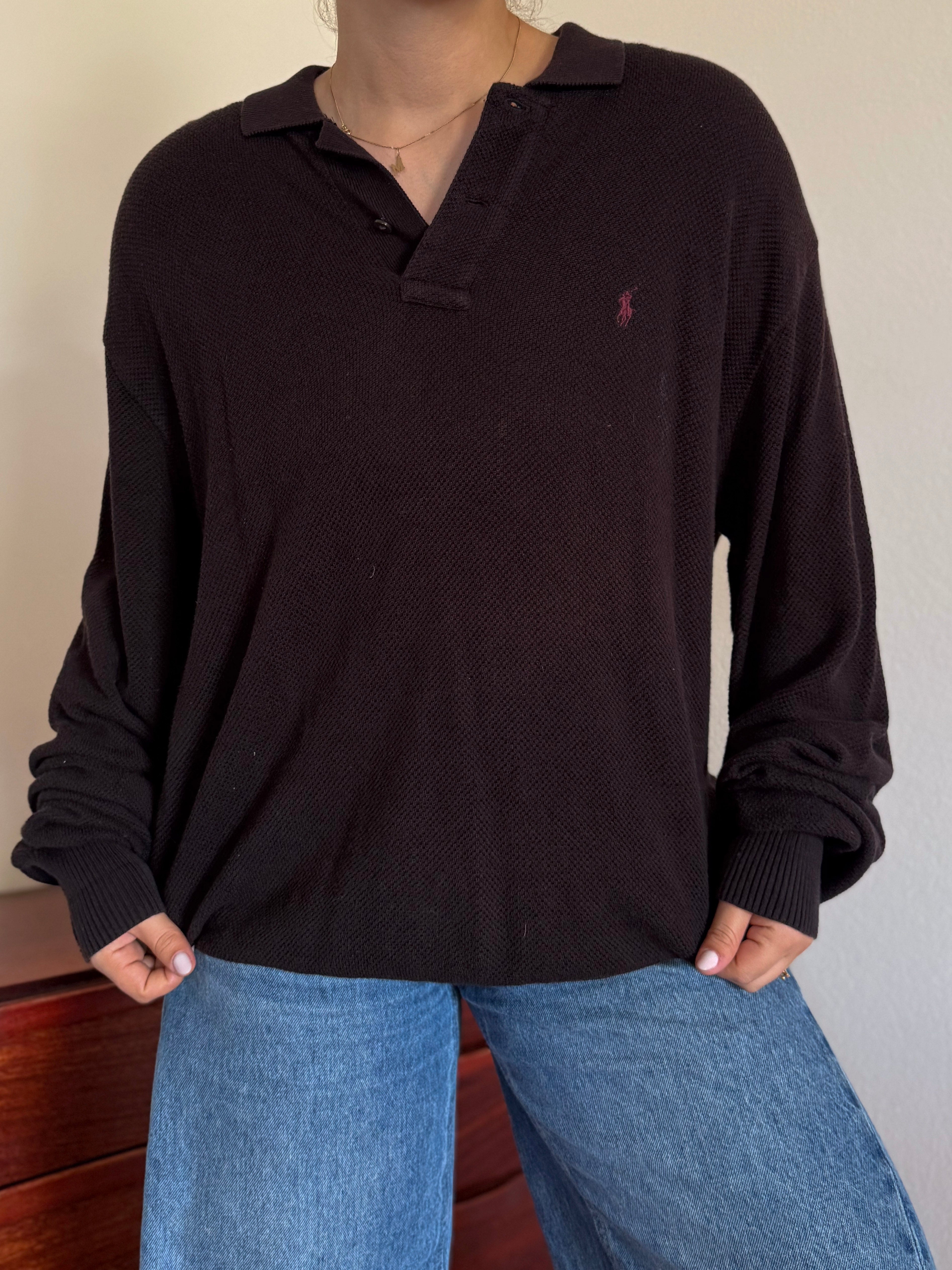 Polo Ralph Lauren V-Neck Polo Sweater 100% Cotton