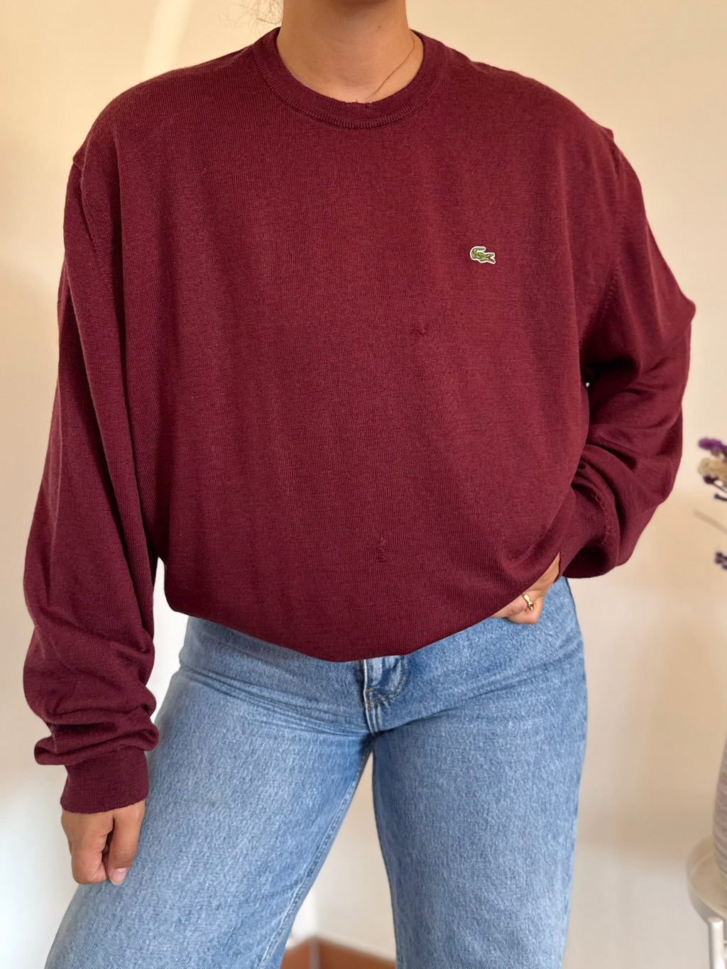 Lacoste Round Neck Sweater 100% Lã