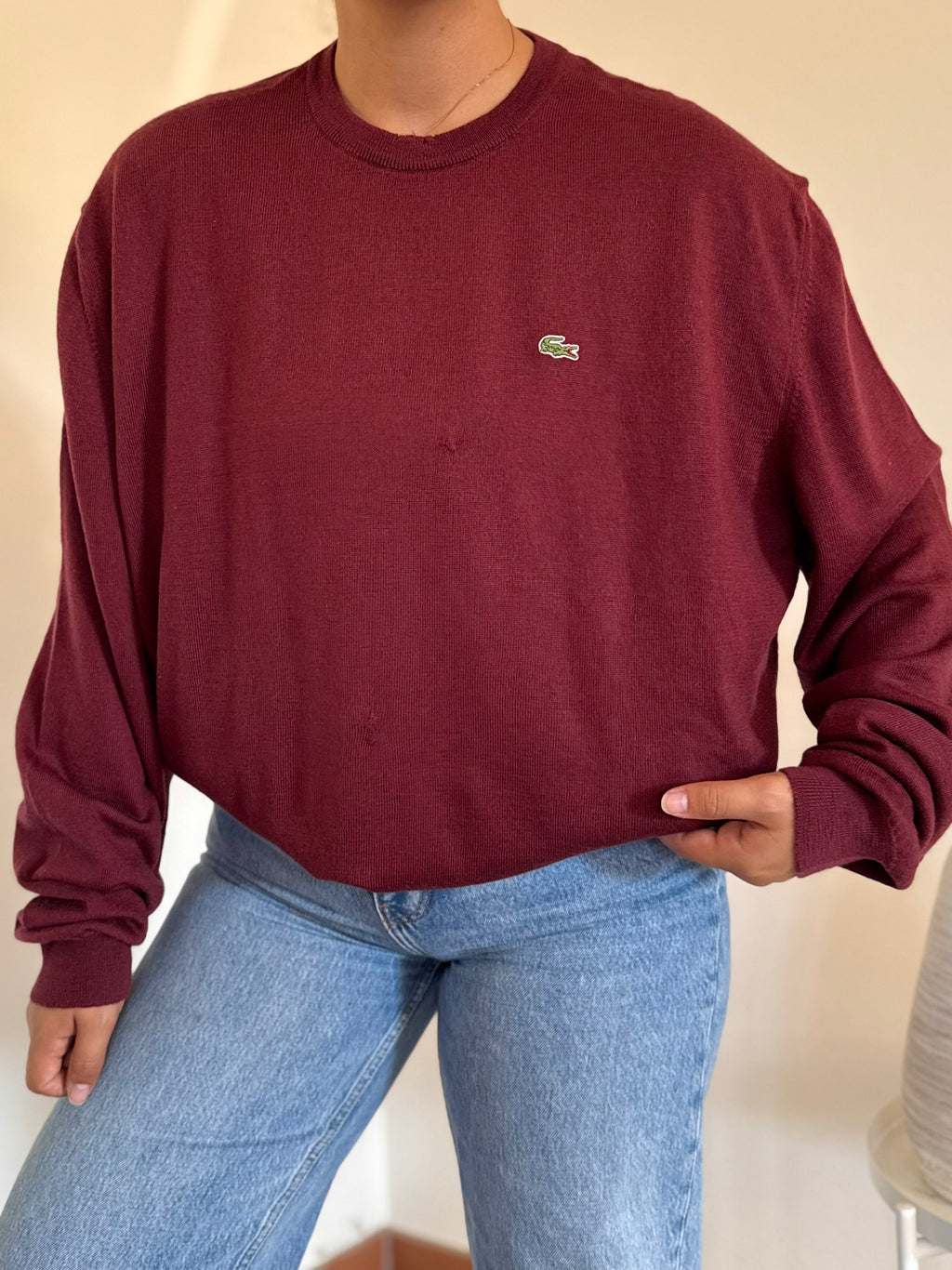 Lacoste Round Neck Sweater 100% Lã