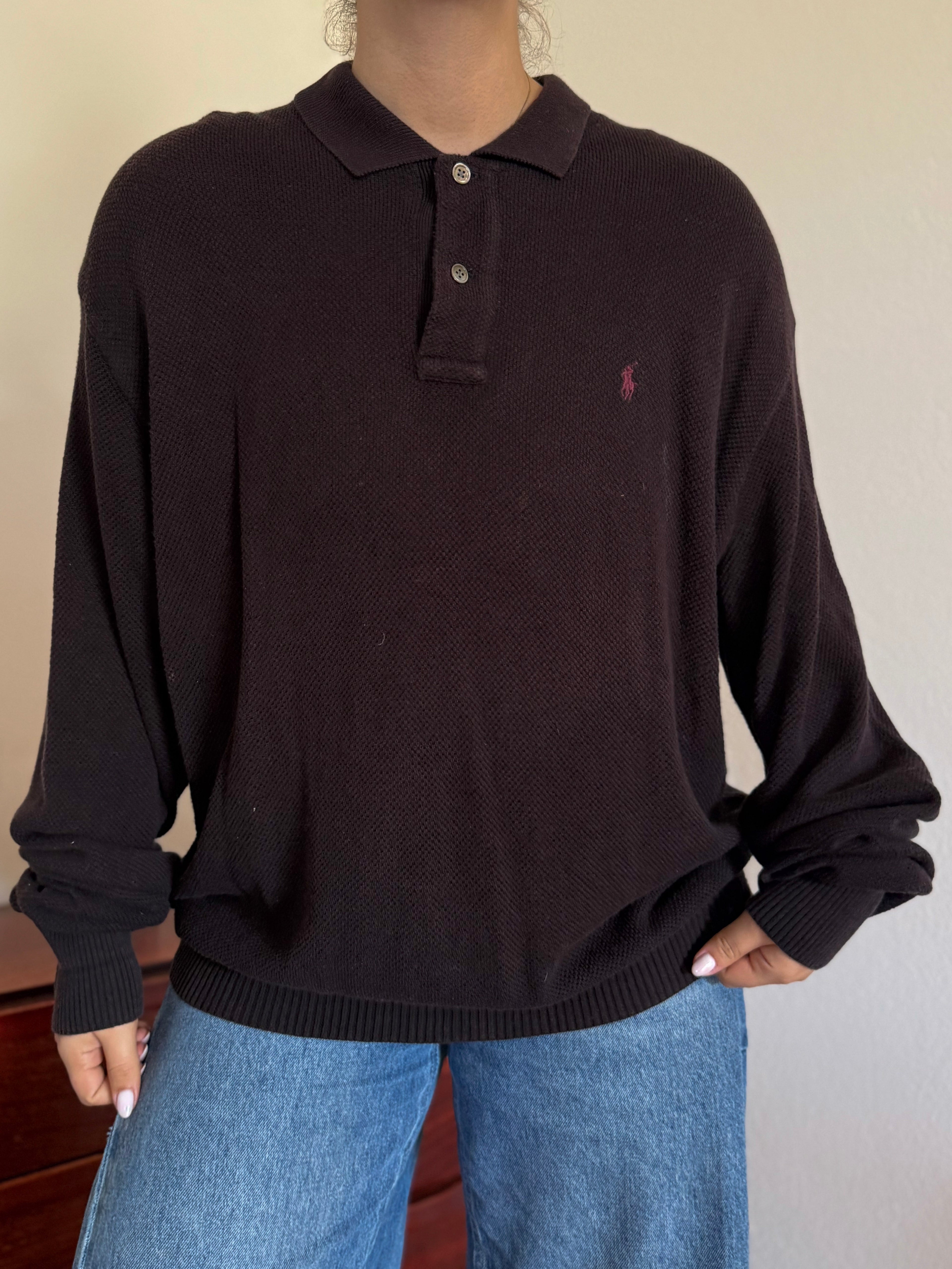 Polo Ralph Lauren V-Neck Polo Sweater 100% Cotton
