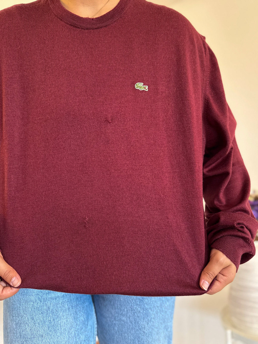 Lacoste Round Neck Sweater 100% Lã