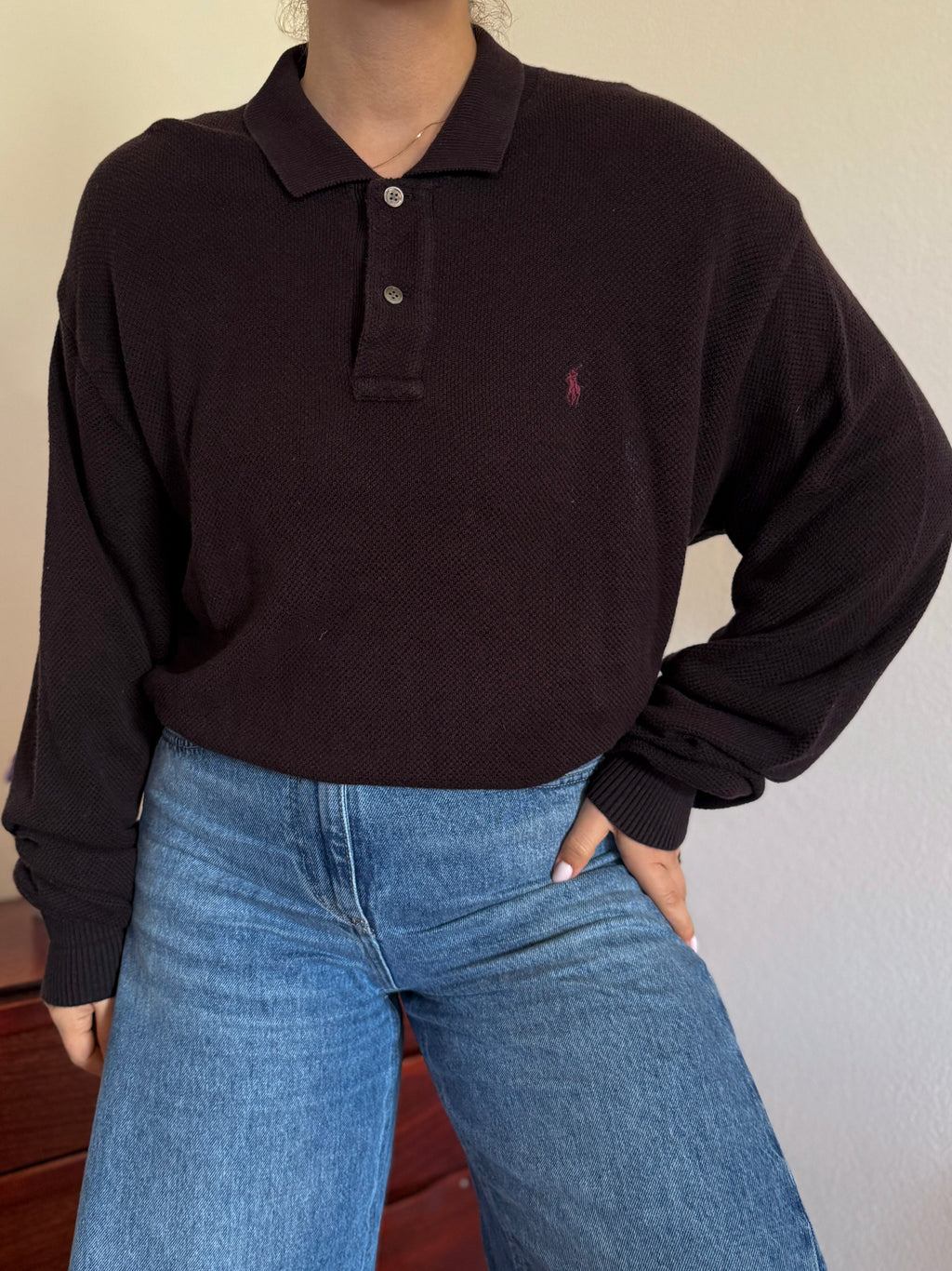 Polo Ralph Lauren V-Neck Polo Sweater 100% Cotton