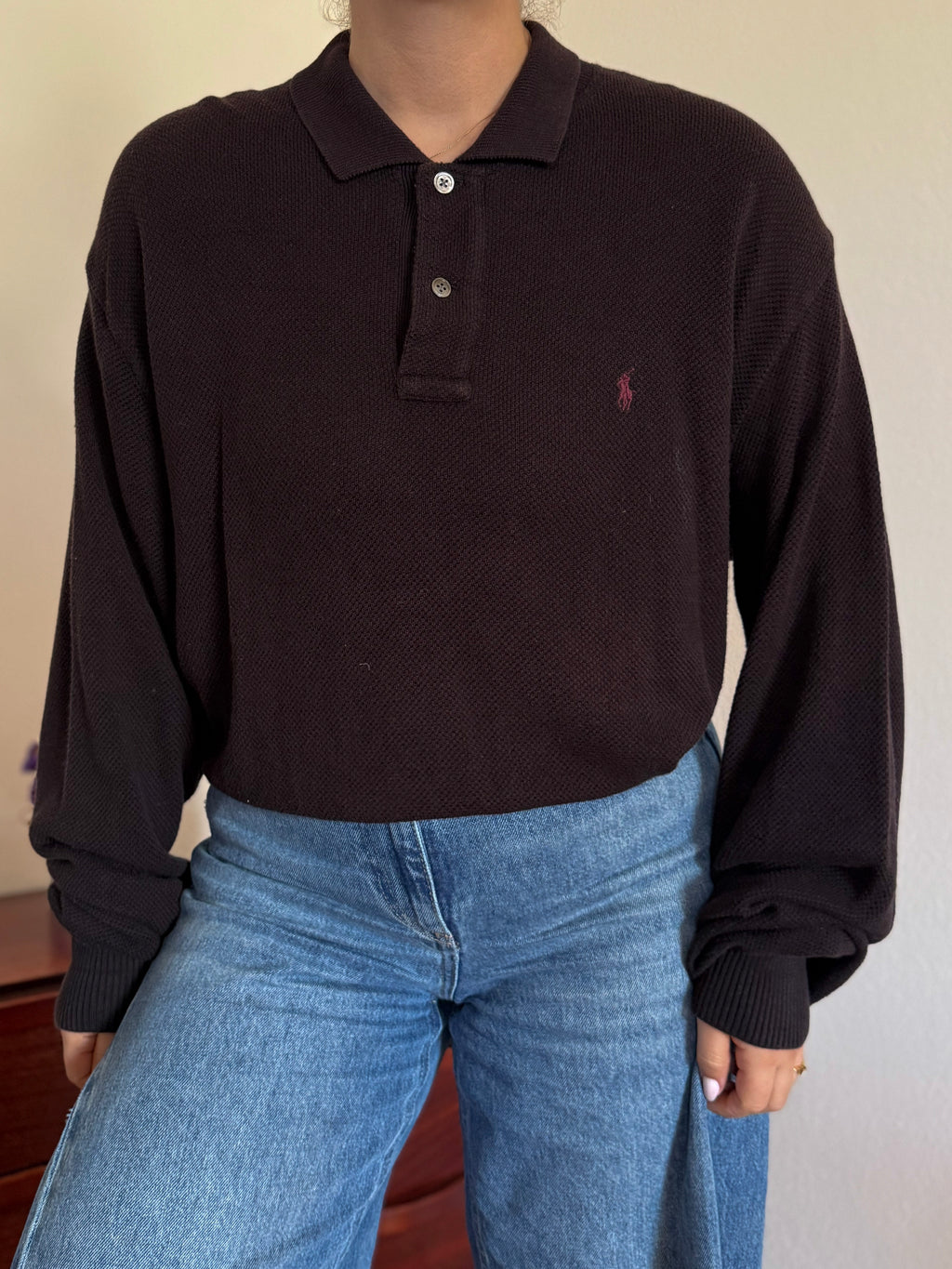 Polo Ralph Lauren V-Neck Polo Sweater 100% Cotton