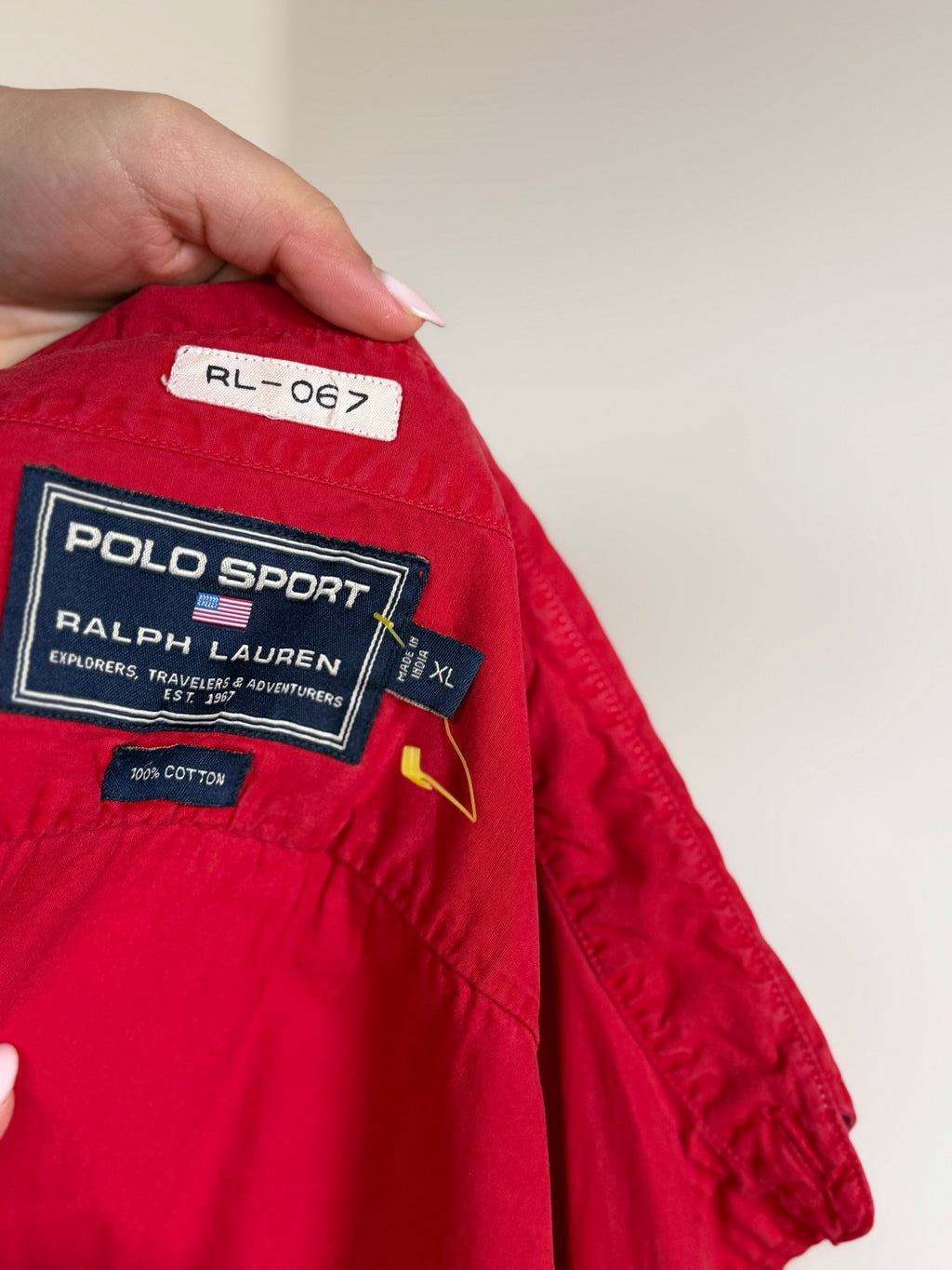 Ralph Lauren Shirt Plain Red 100% Cotton