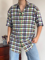 Ralph Lauren Shirt Blaire Fit Plaid Multicolor 100% Cotton