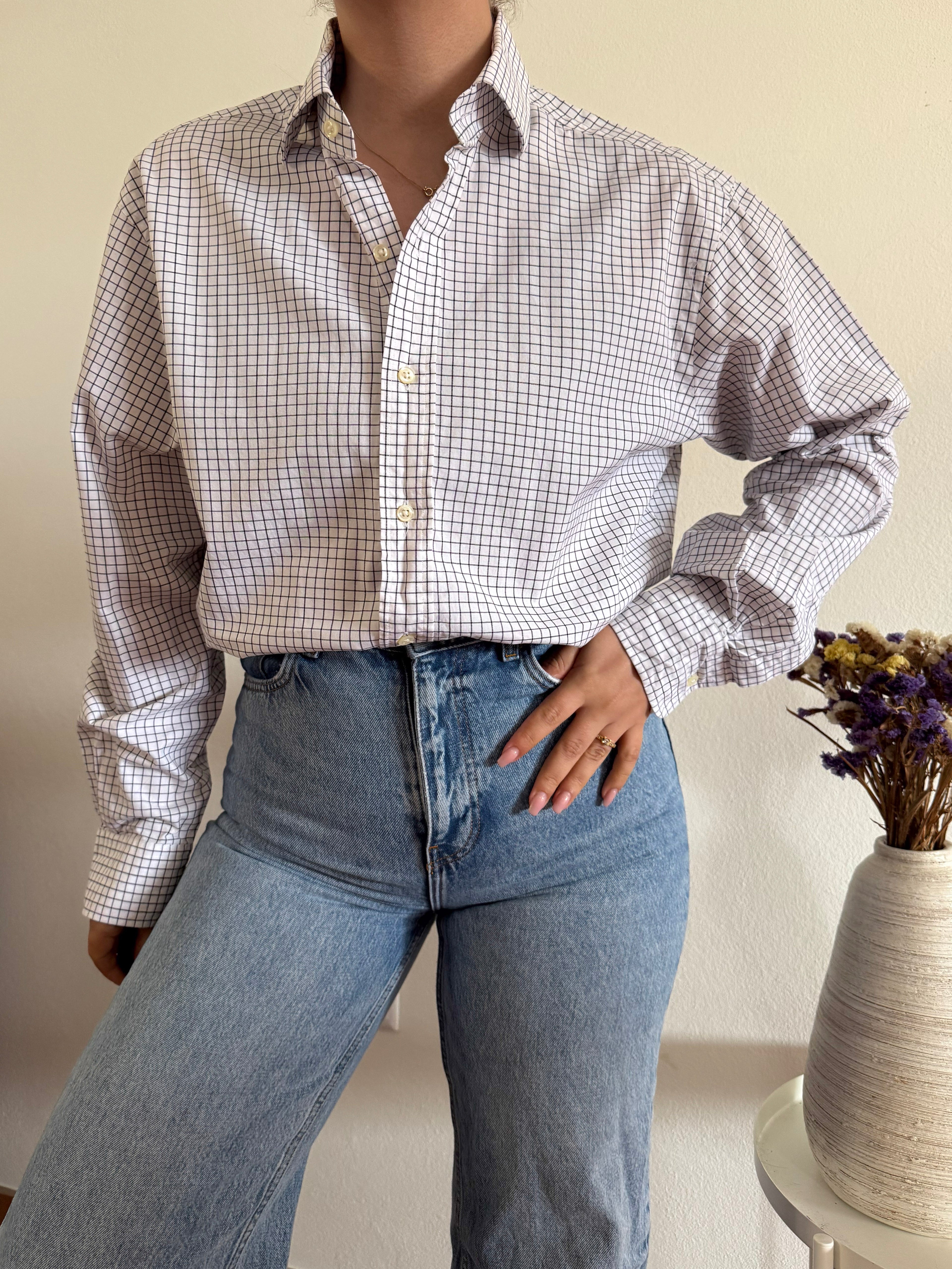 Polo Ralph Lauren Shirt Plaid White 100% Cotton