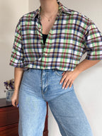 Ralph Lauren Shirt Blaire Fit Plaid Multicolor 100% Cotton