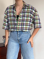 Ralph Lauren Shirt Blaire Fit Plaid Multicolor 100% Cotton