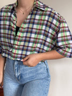 Ralph Lauren Shirt Blaire Fit Plaid Multicolor 100% Cotton