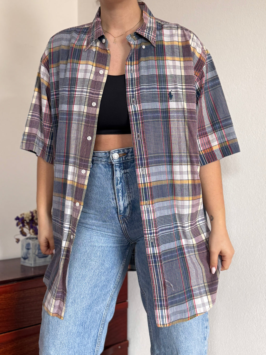 Ralph Lauren Shirt Plaid Multicolor 100% Cotton