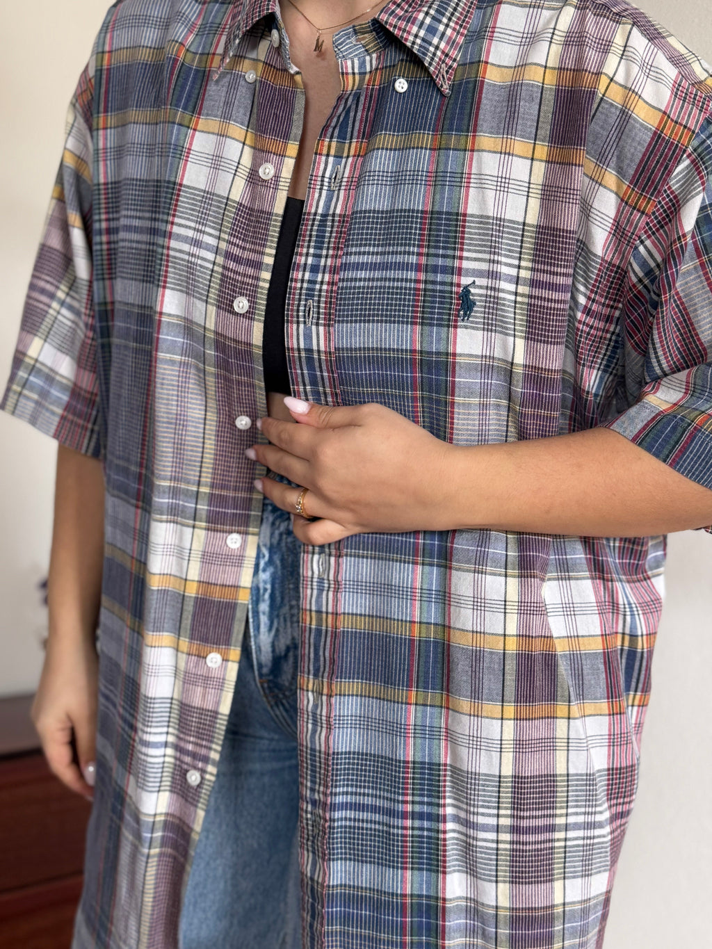 Ralph Lauren Shirt Plaid Multicolor 100% Cotton