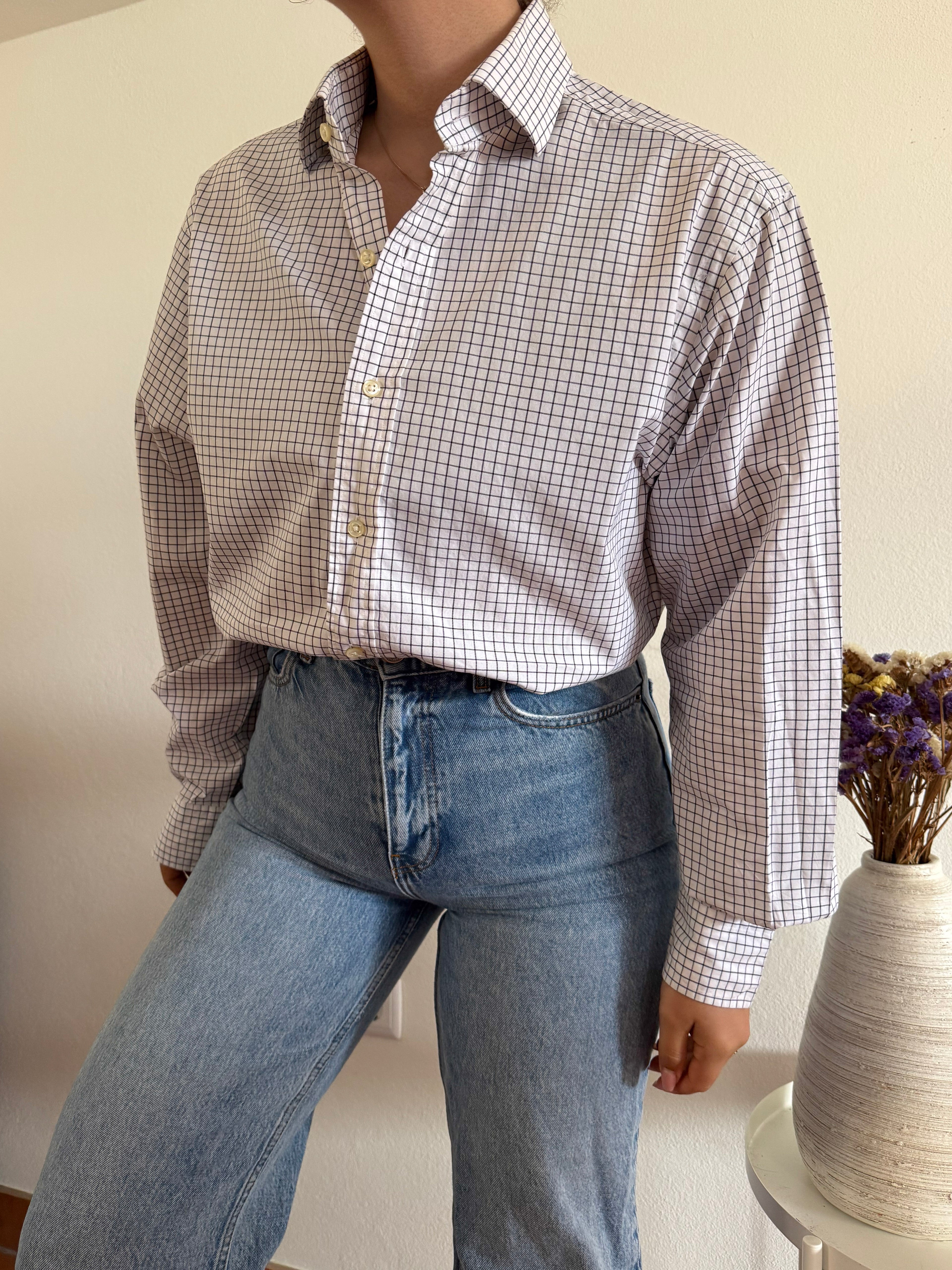 Polo Ralph Lauren Shirt Plaid White 100% Cotton