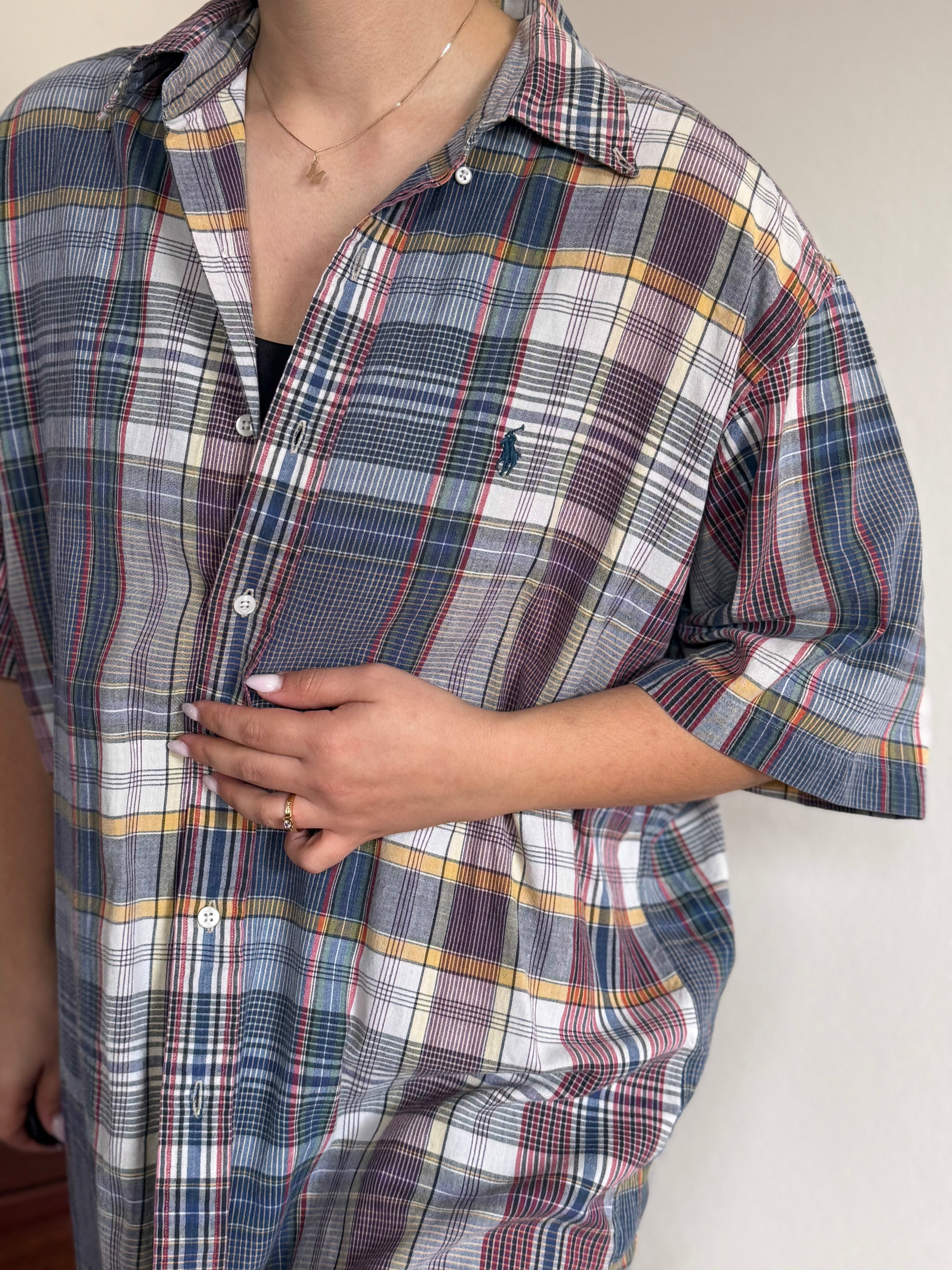 Ralph Lauren Shirt Plaid Multicolor 100% Cotton