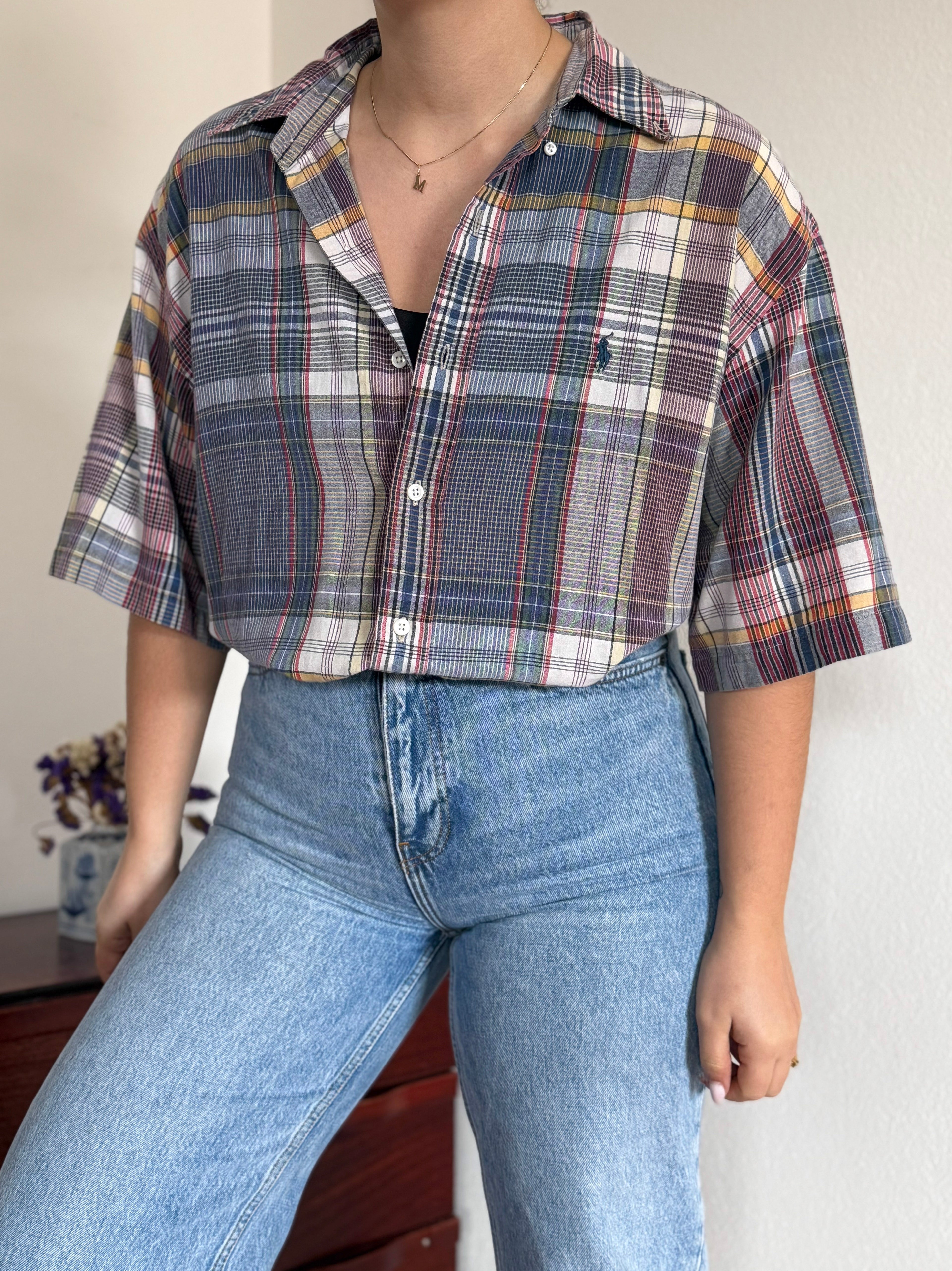 Ralph Lauren Shirt Plaid Multicolor 100% Cotton