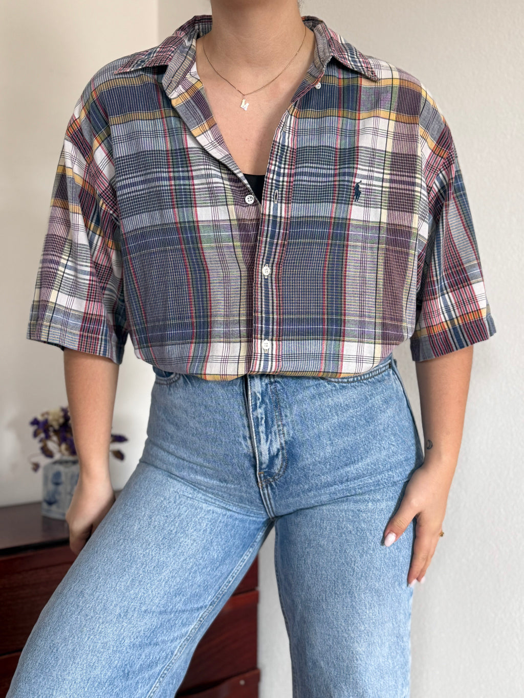 Ralph Lauren Shirt Plaid Multicolor 100% Cotton