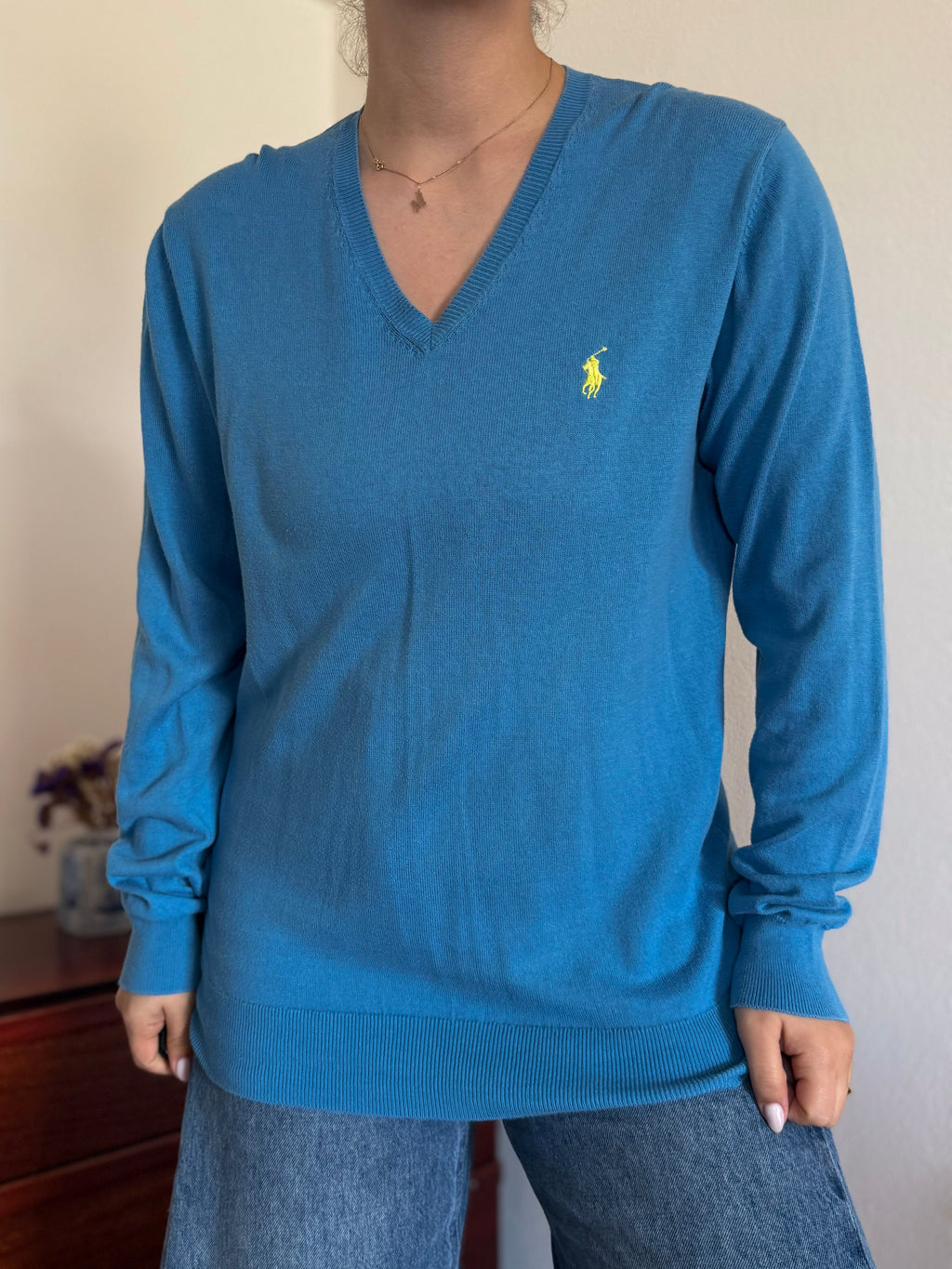 Polo Ralph Lauren V-Neck Knit Sweater 100% Cotton