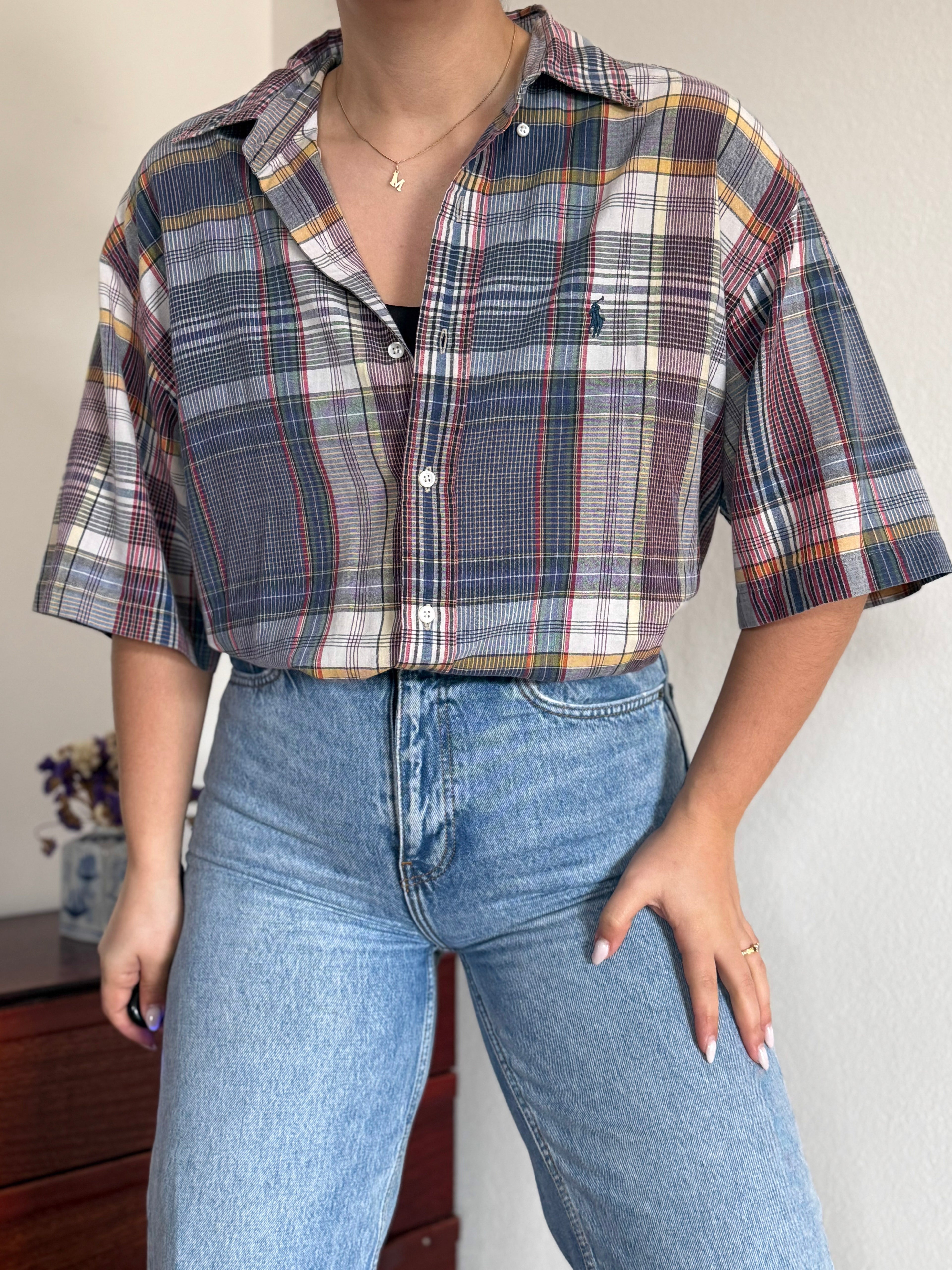 Ralph Lauren Shirt Plaid Multicolor 100% Cotton