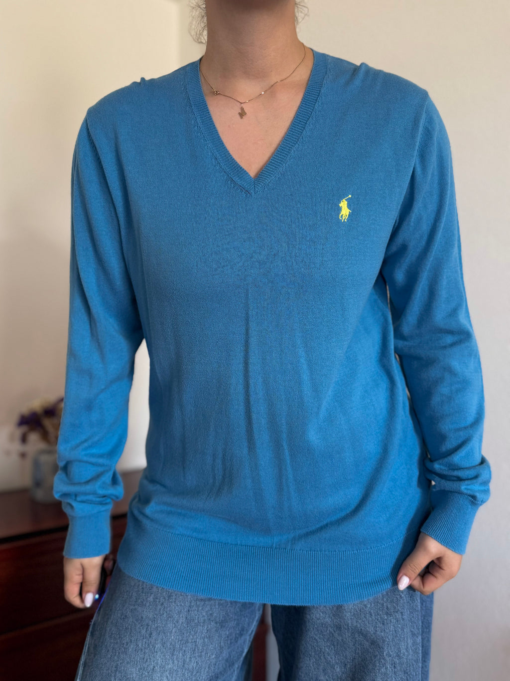 Polo Ralph Lauren V-Neck Knit Sweater 100% Cotton