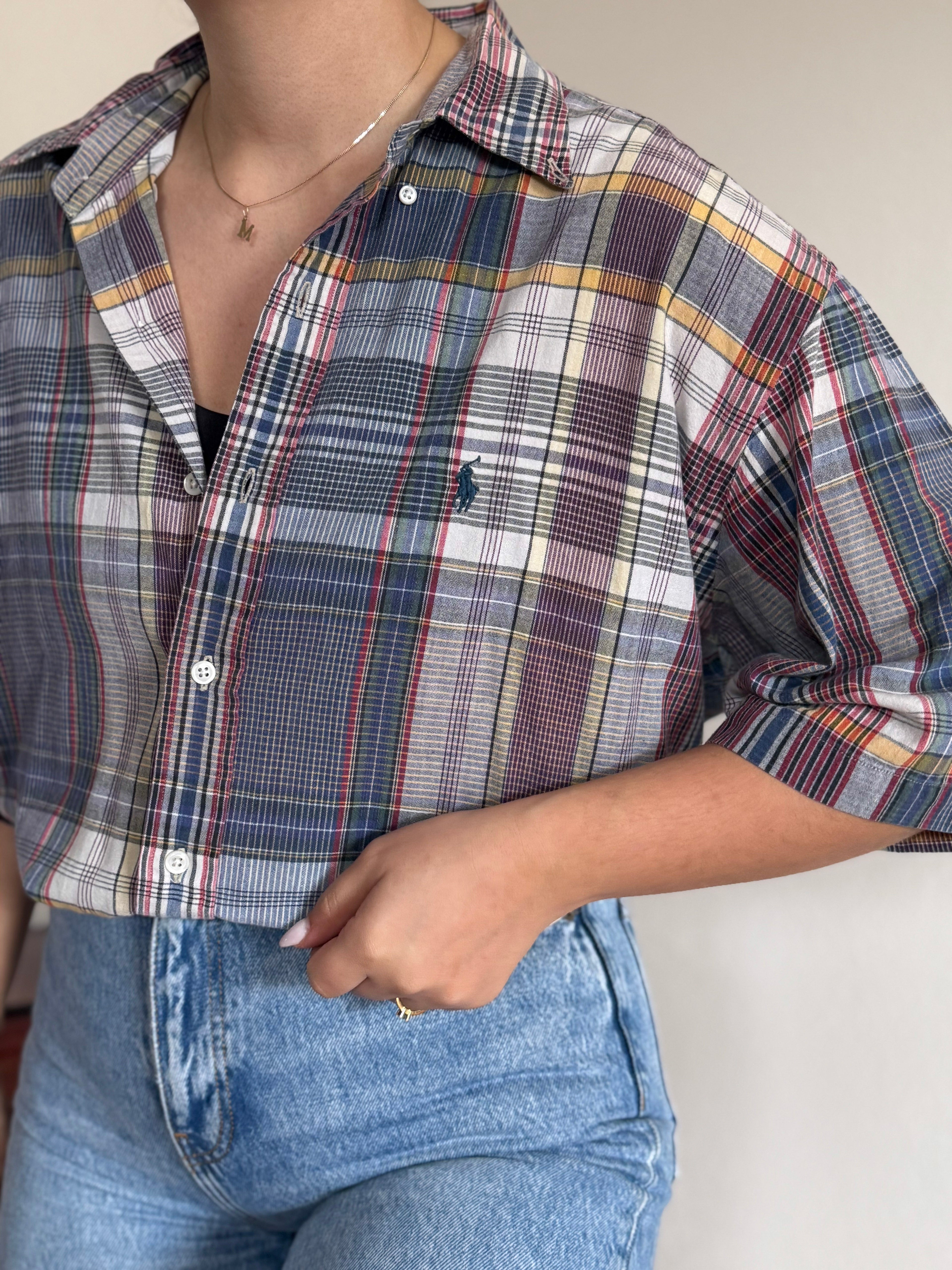 Ralph Lauren Shirt Plaid Multicolor 100% Cotton