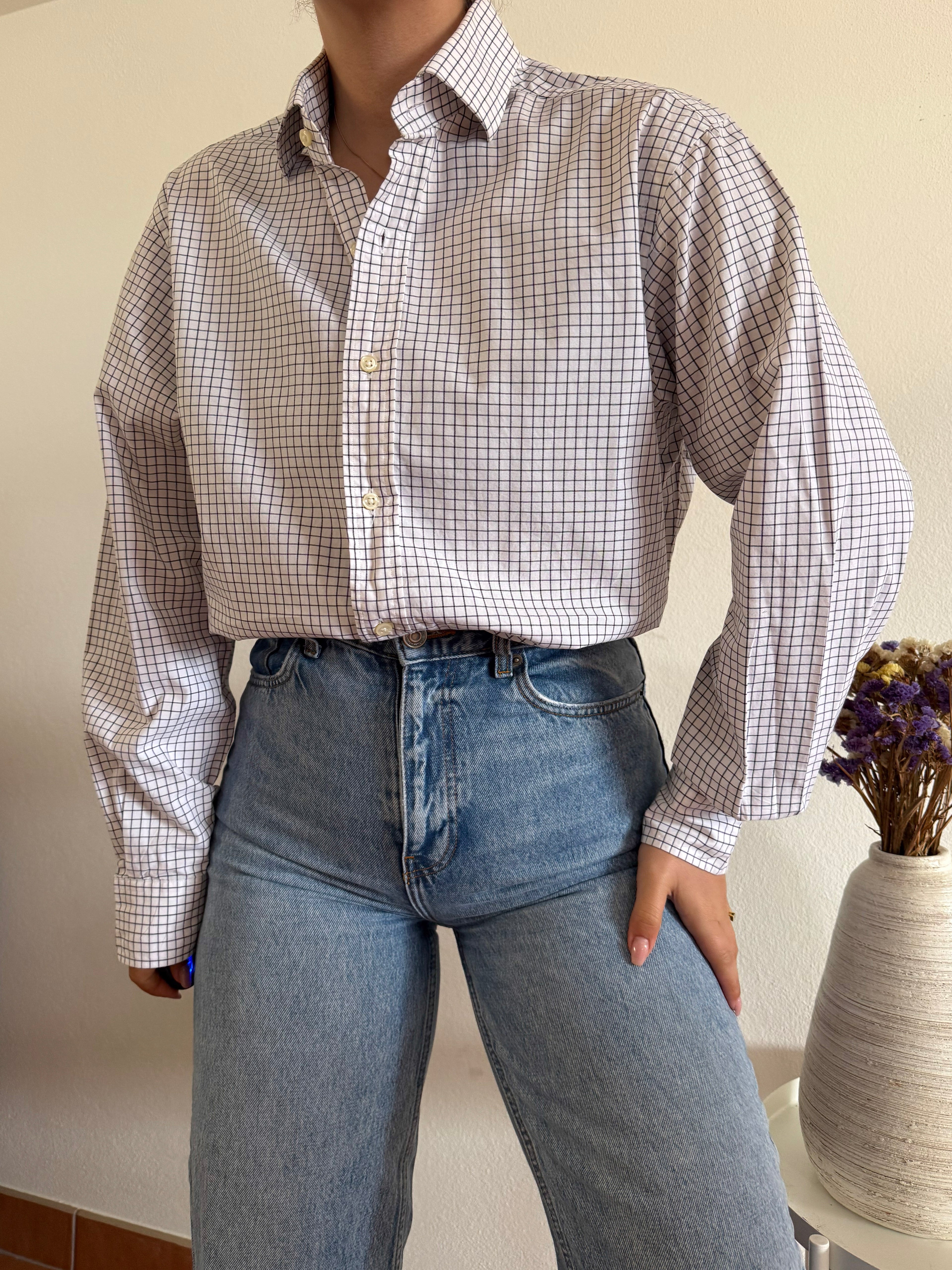 Polo Ralph Lauren Shirt Plaid White 100% Cotton