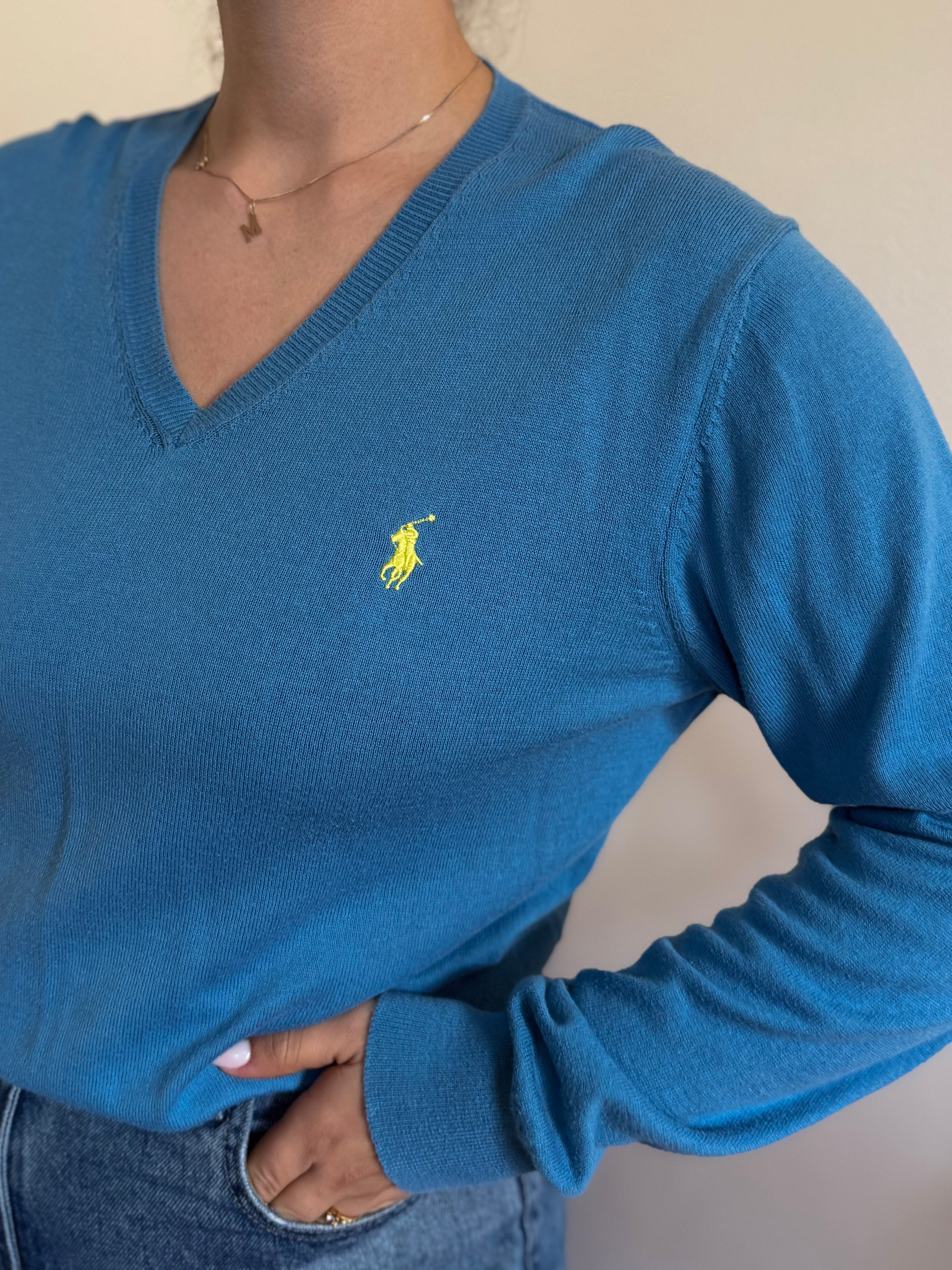 Polo Ralph Lauren V-Neck Knit Sweater 100% Cotton