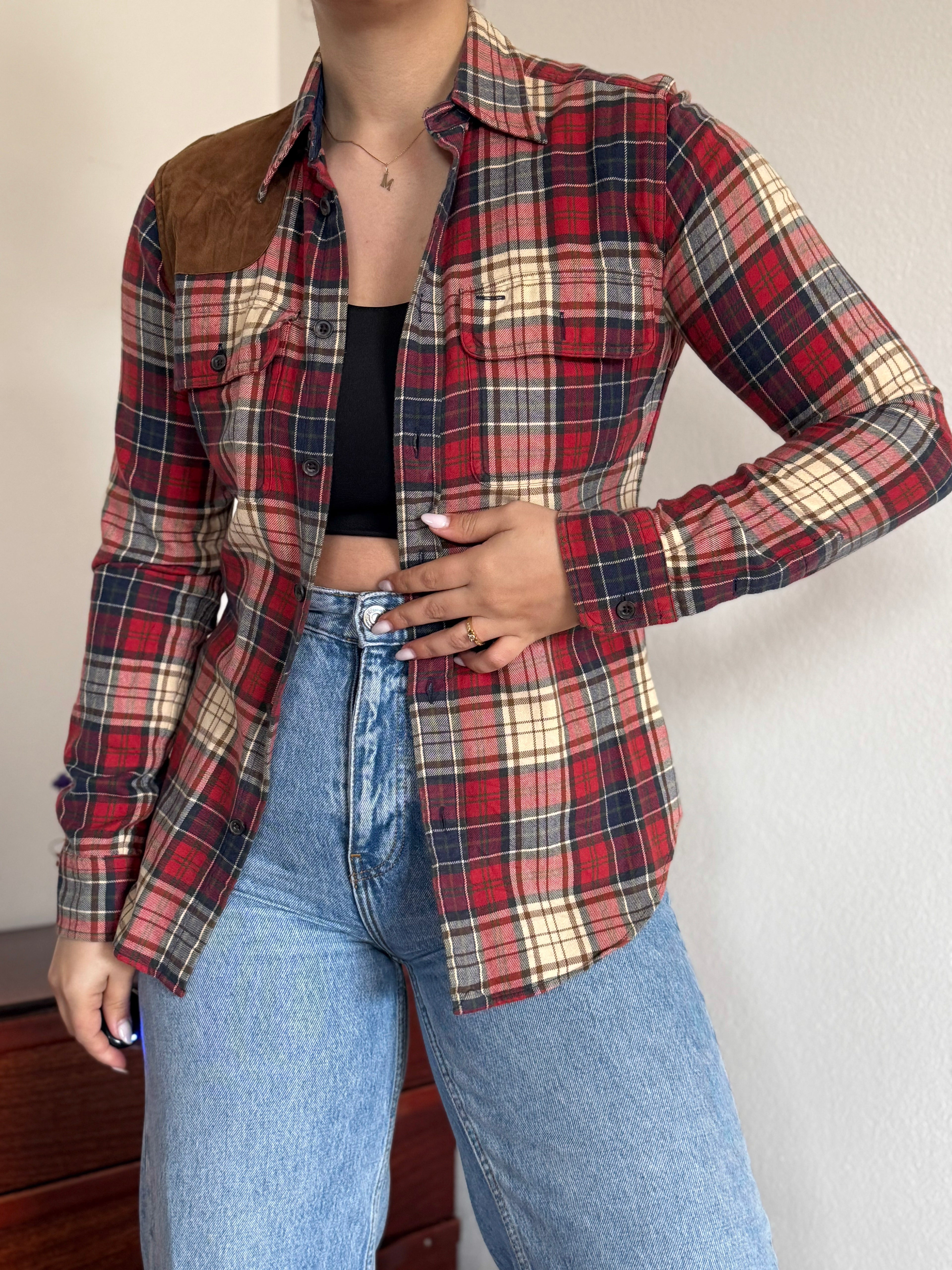 Ralph Lauren Shirt Slim Fit Plaid Multicolor 100% Cotton