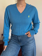 Polo Ralph Lauren V-Neck Knit Sweater 100% Cotton